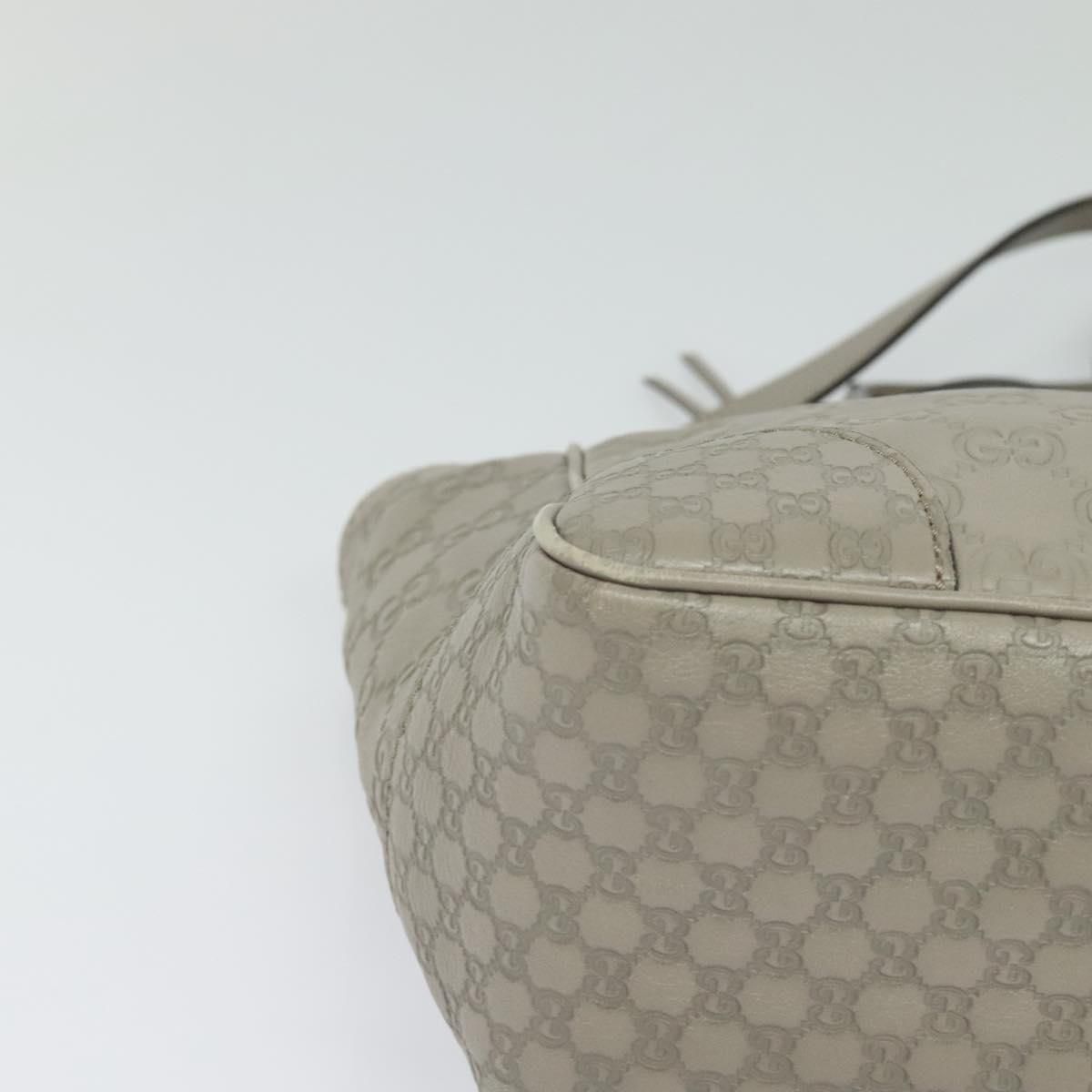 Gucci Gg Canvas Guccissima Hand Bag Leather Gray Gold 353121 Auth