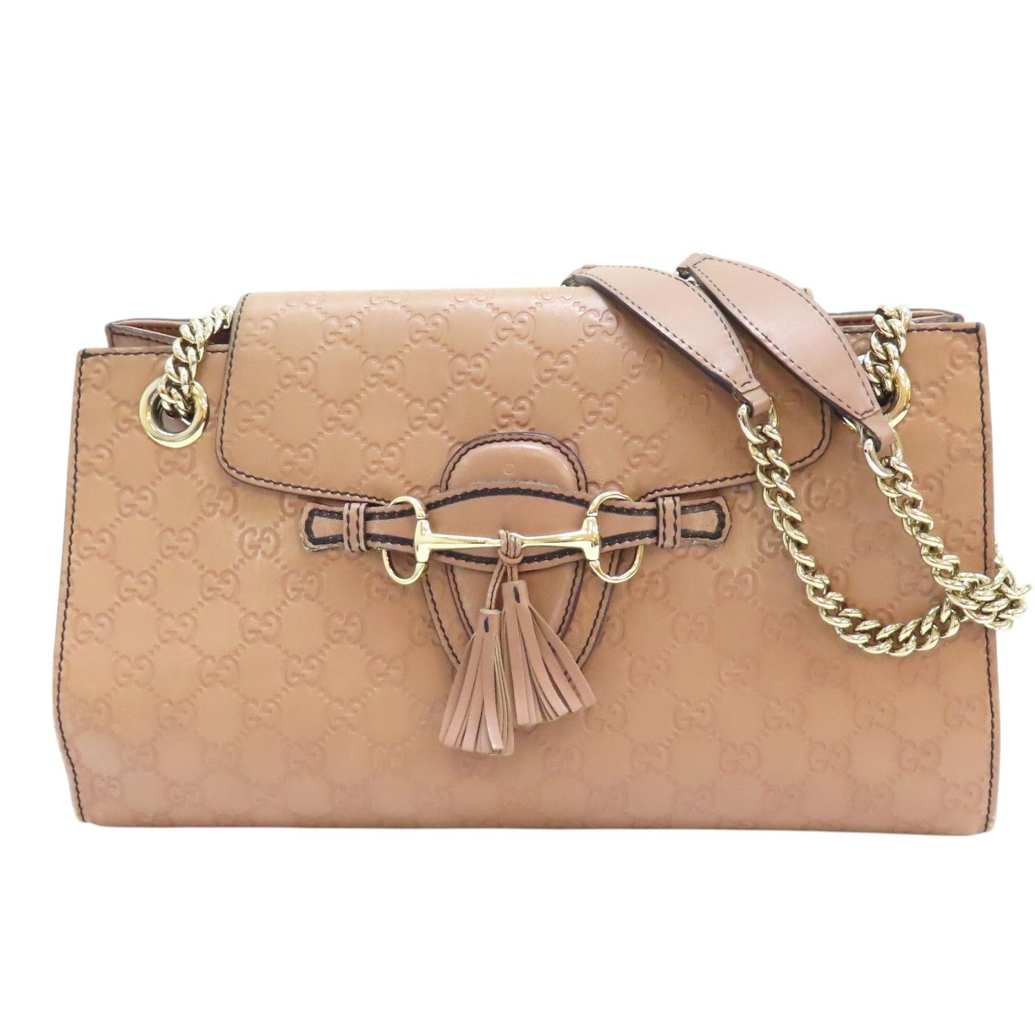 Gucci Guccissima Emily Shoulder Bag Calfskin Pink 295403