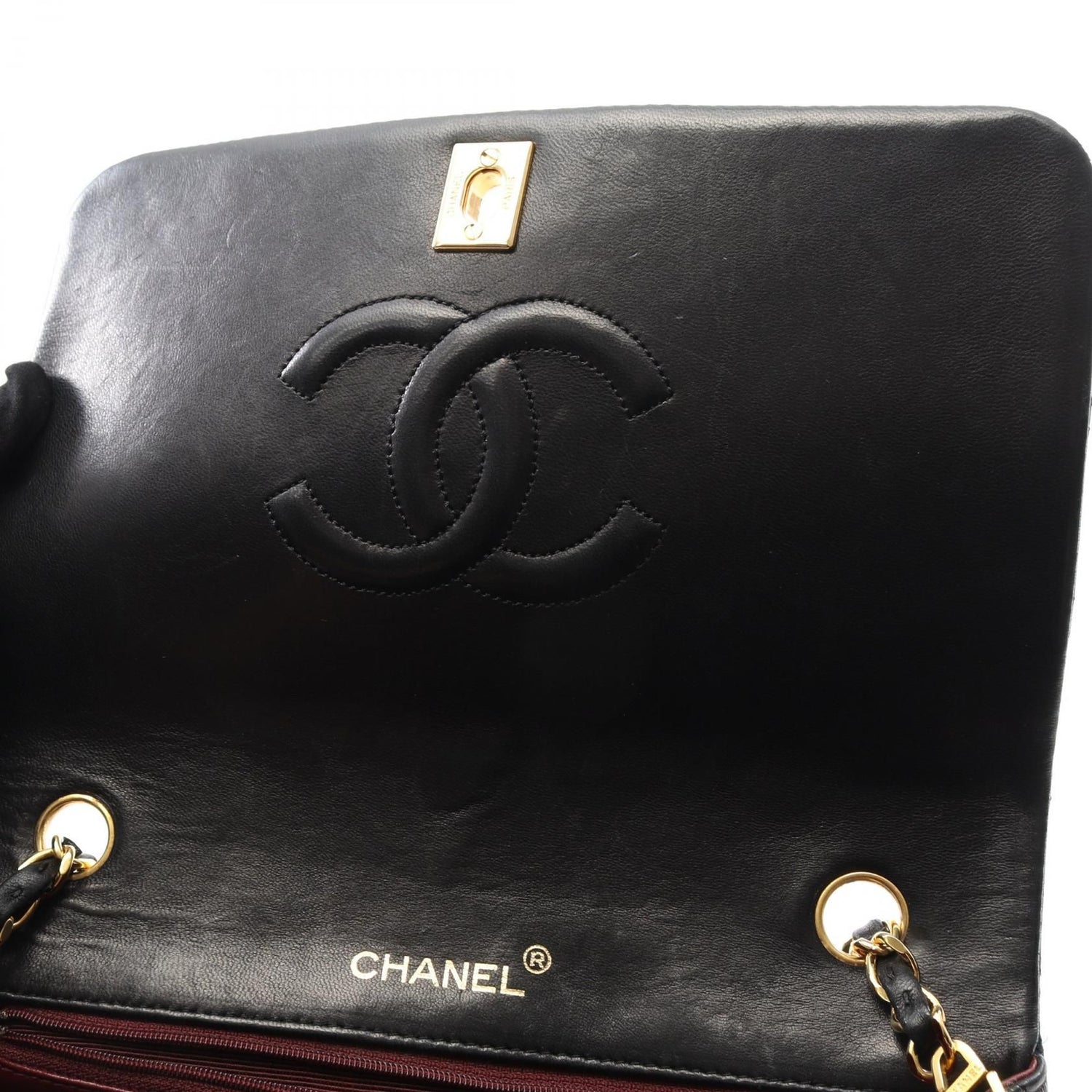 Chanel Black Matelasse Full Flap Shoulder Bag Lambskin (sheep Leather)