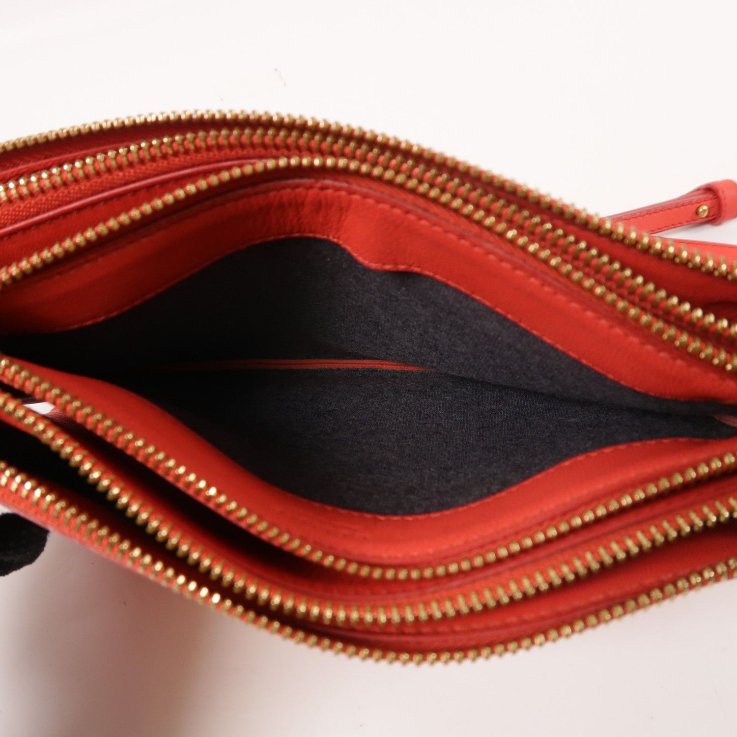 Celine Sheepskin Leather Trio Shoulder Bag Red Lambskin (sheep Leather)
