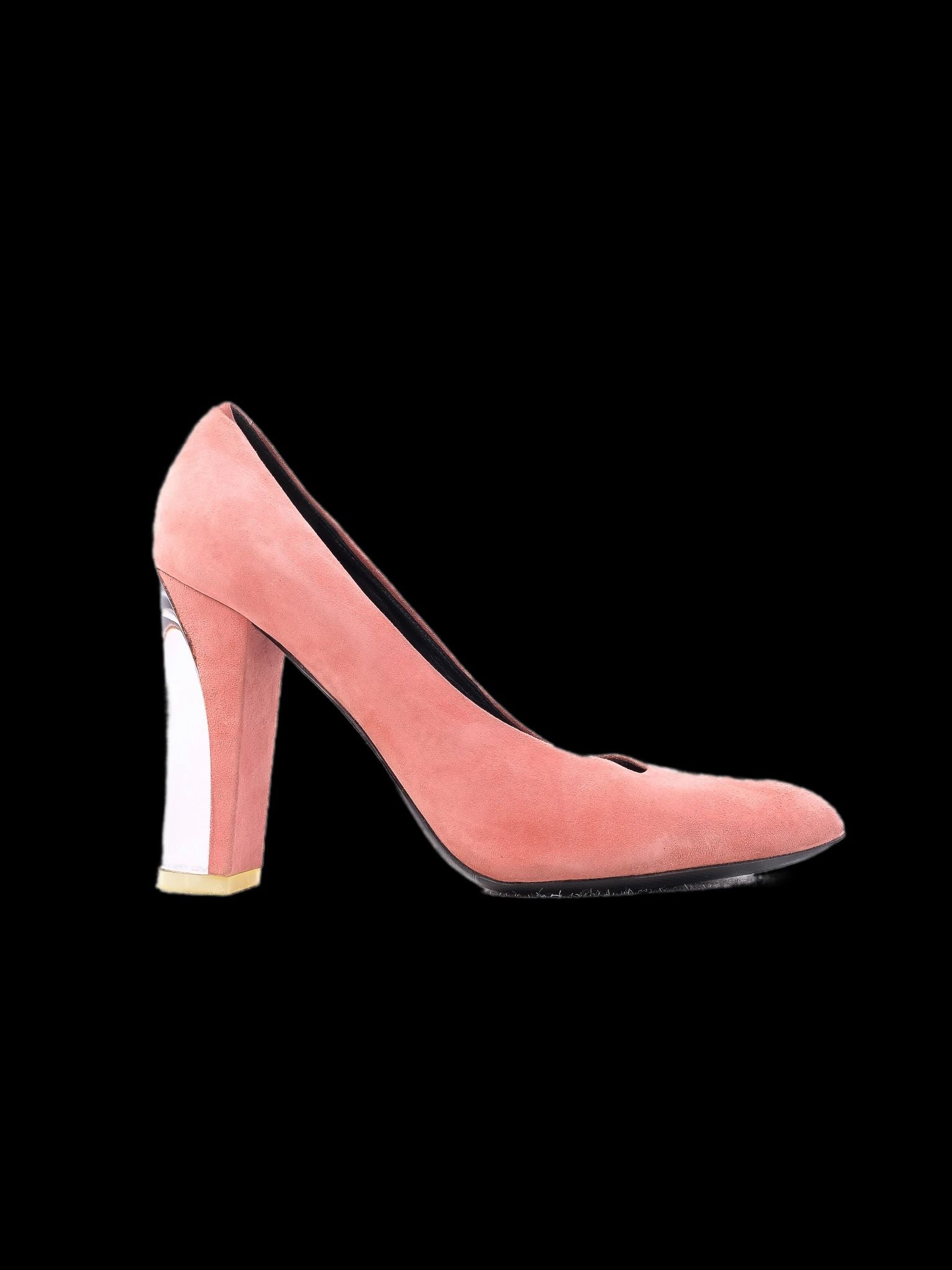 Excellent Marc Jacobs Pink Genuine Suede High Heel Shoes Size 38.5