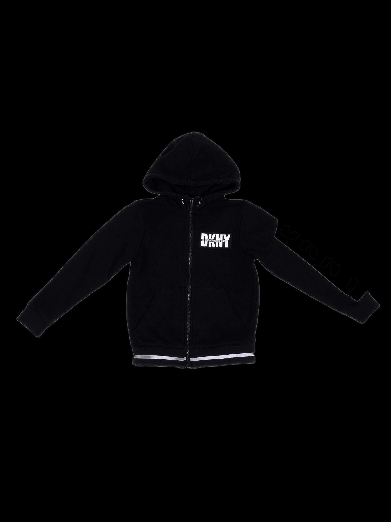 Excellent DKNY Black Zip-Up Hoodie for Kids Size 8