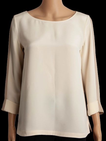 Good Condition Loro Piana White Silk Blouse Size S