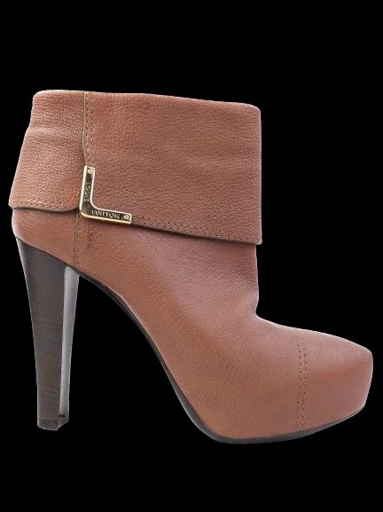 Excellent Louis Vuitton Orange Leather Ankle Boots Size 36
