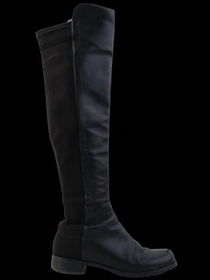 Excellent Stuart Weitzman Black Leather Knee-High Boots Size 37