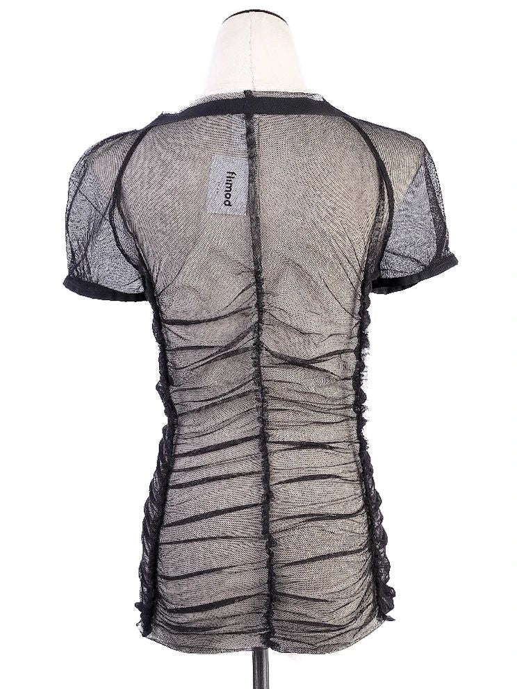 Excellent Philosophy di Alberta Ferretti Black Sheer Top Size M