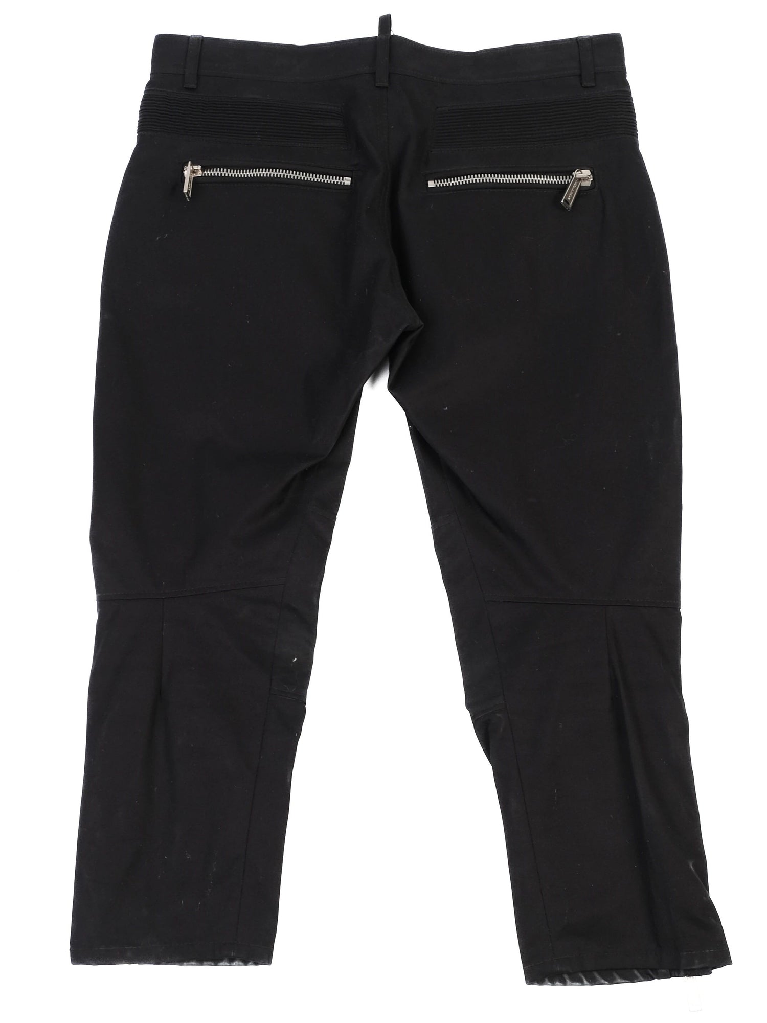 Excellent Dsquared2 Black Cotton Pants Size 40 with Zipper Details