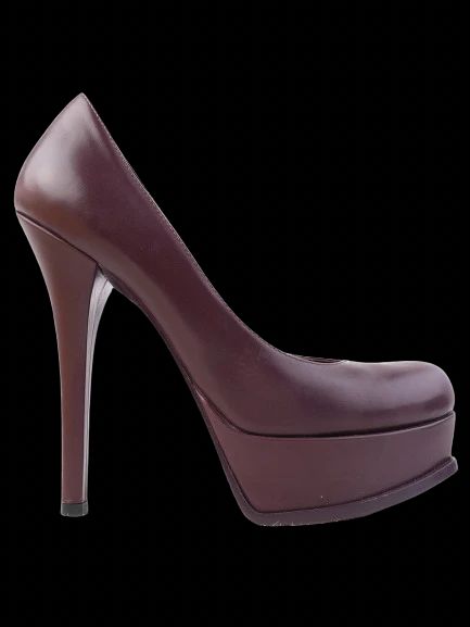 Excellent Fendi Purple Leather High-Heeled Pumps Size 38.5