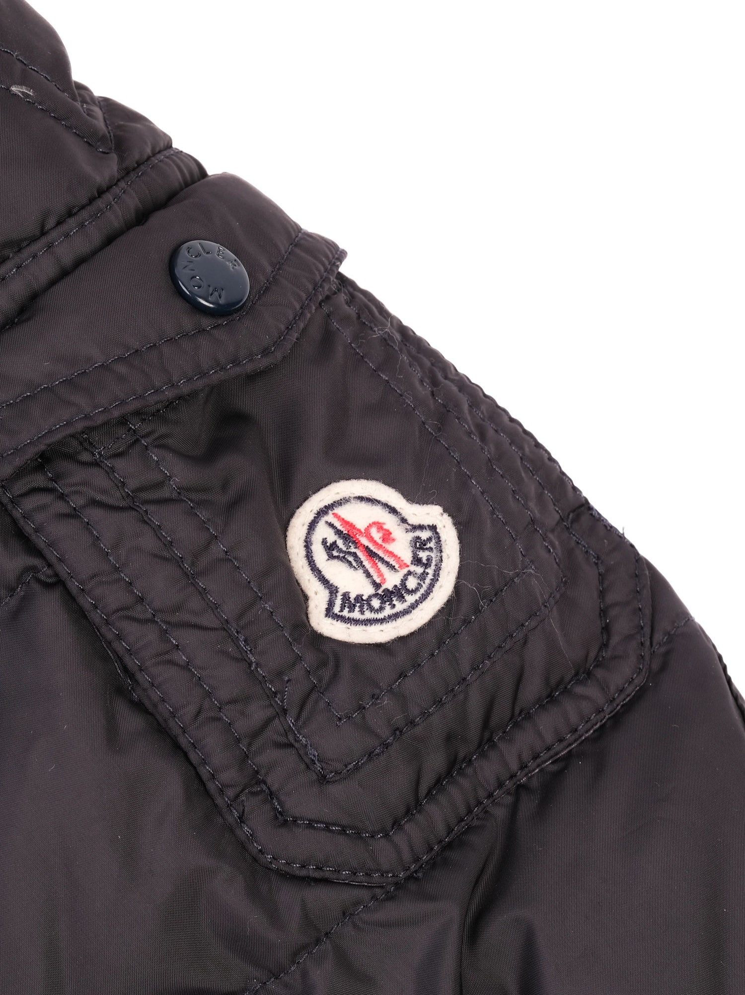 Excellent Moncler Kids Winter Coat Blue Polyester Size 4 with Fur Hood