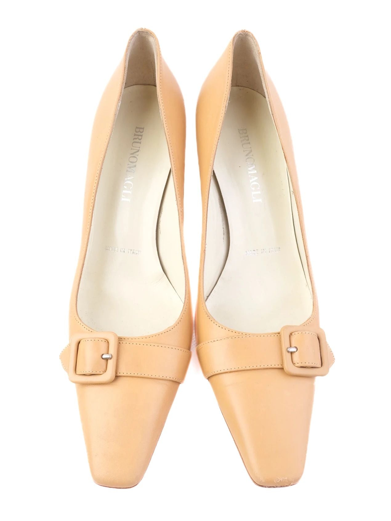 Excellent Bruno Magli Orange Leather High-Heeled Shoes Size 38