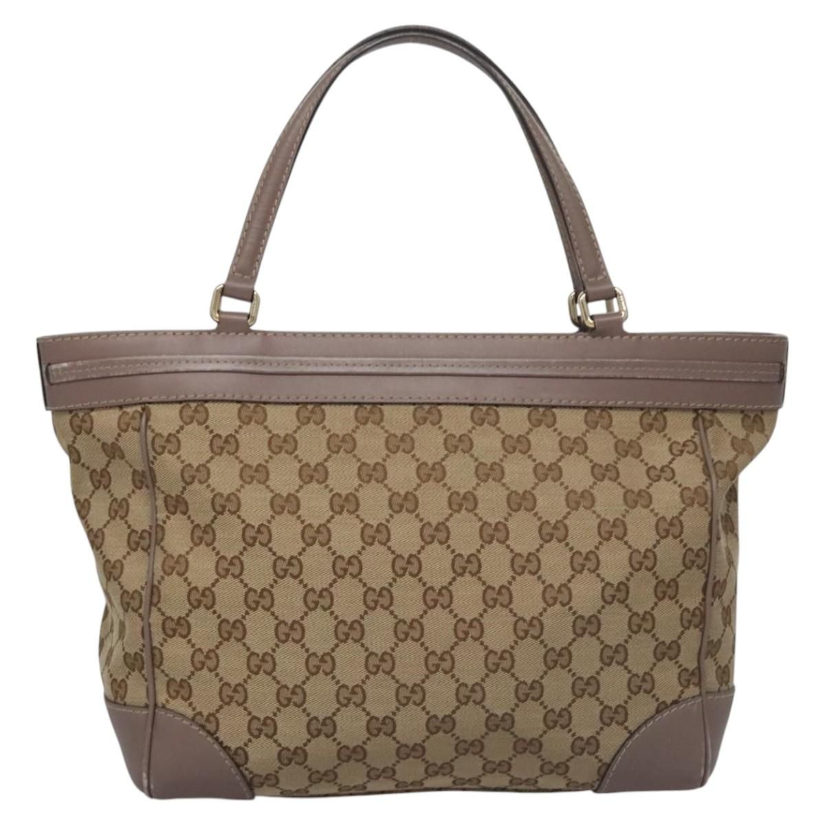 Gucci Gg Canvas Tote Bag Beige Gold 257061 Auth
