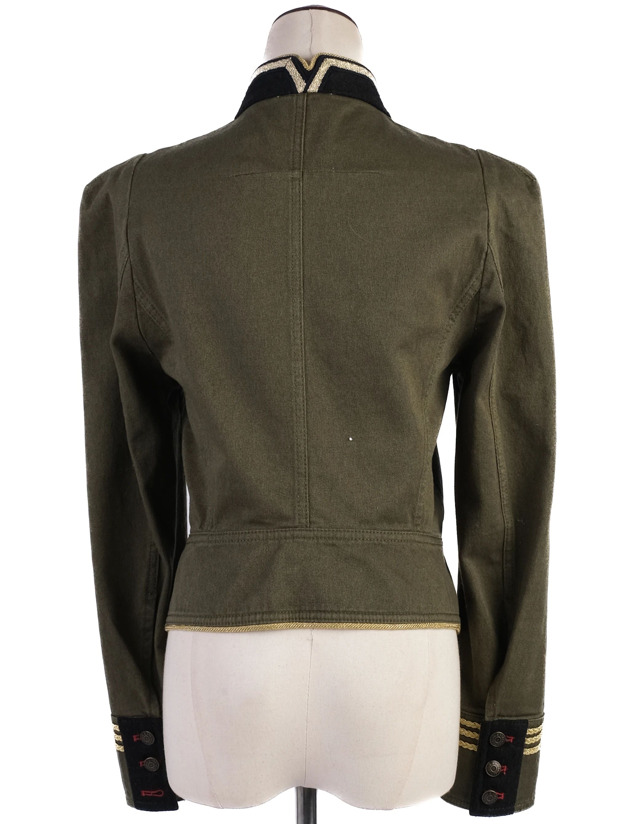 Excellent Zadig&Voltaire Olive Green Military-Style Jacket Size S