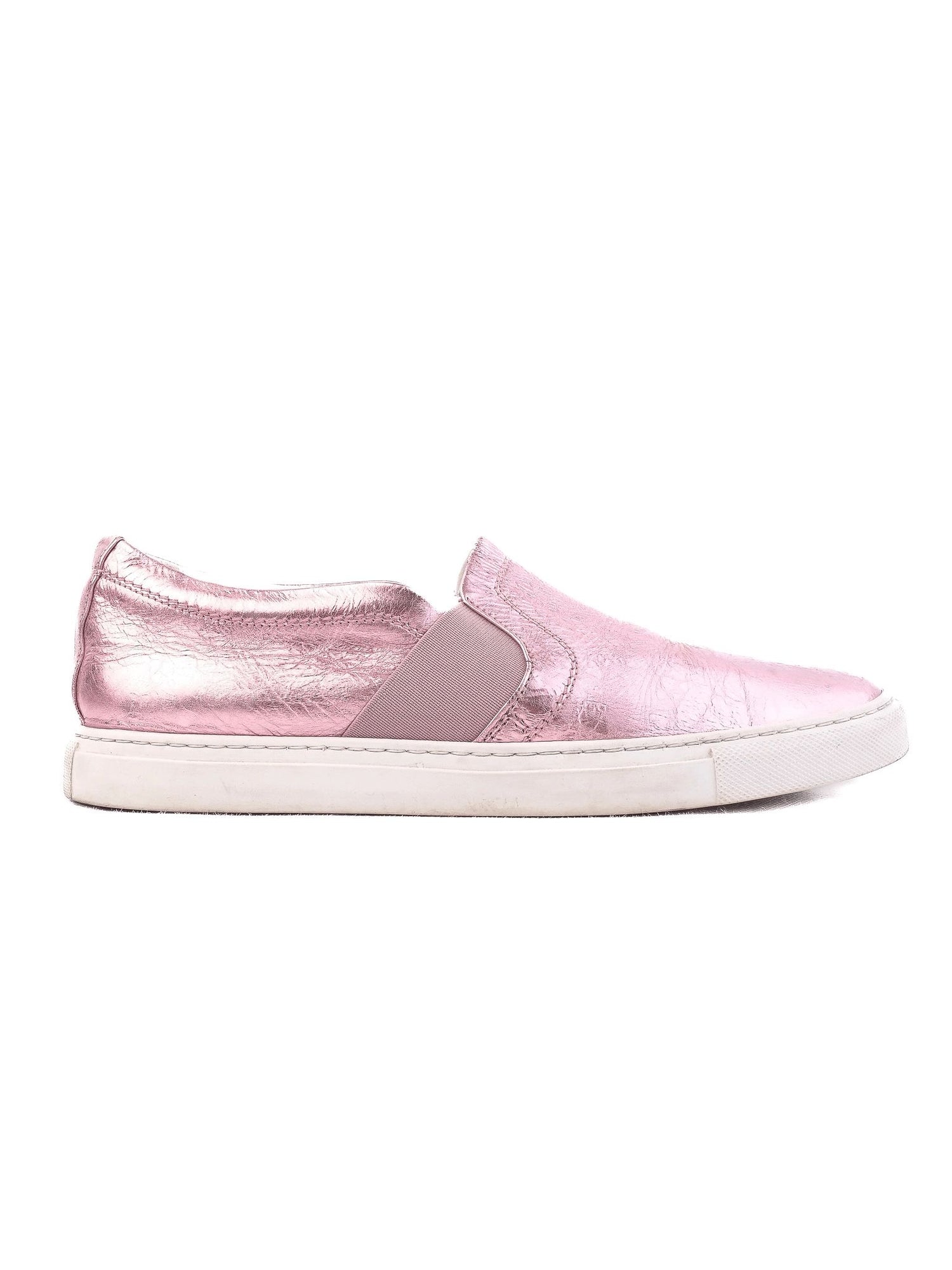Good Lanvin Pink Slip-On Shoes Size 40 with Metallic Finish