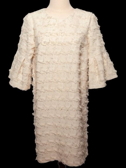 Average River Island White Textured Dress Size XS Polyester