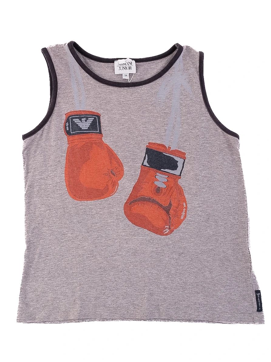 Excellent Armani Junior Gray Cotton Sleeveless Top Size 4