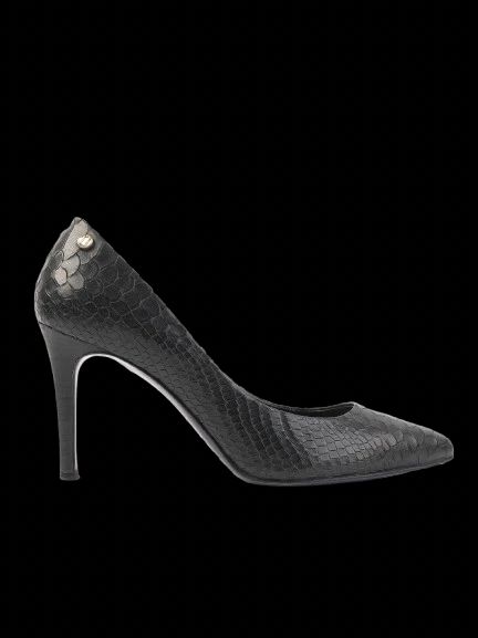 Excellent Laurel Black Leather High-Heeled Shoes Size 37