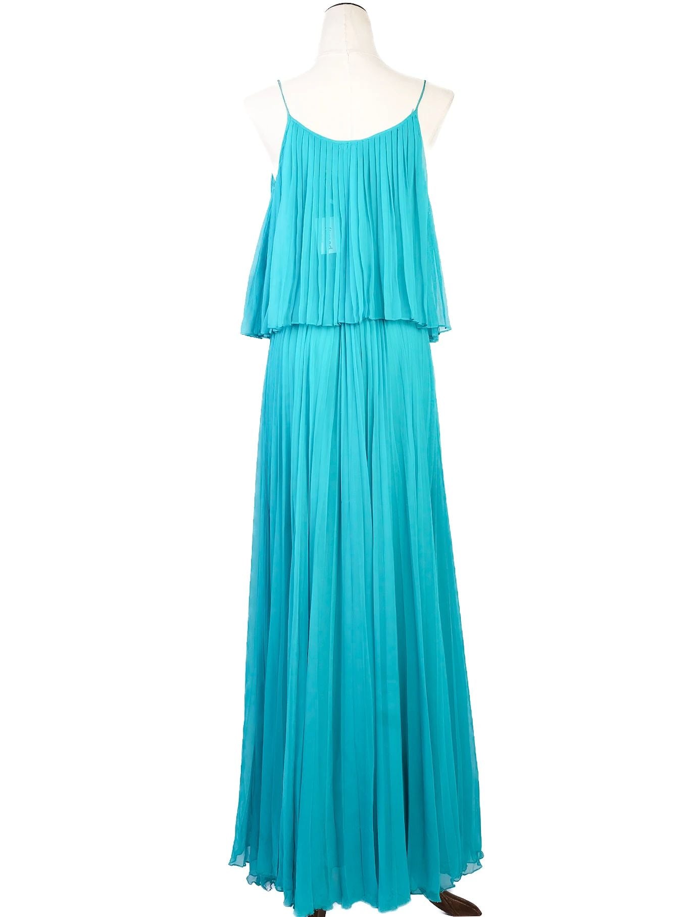 Halston Excellent Condition Blue Cotton Maxi Dress Women Size M