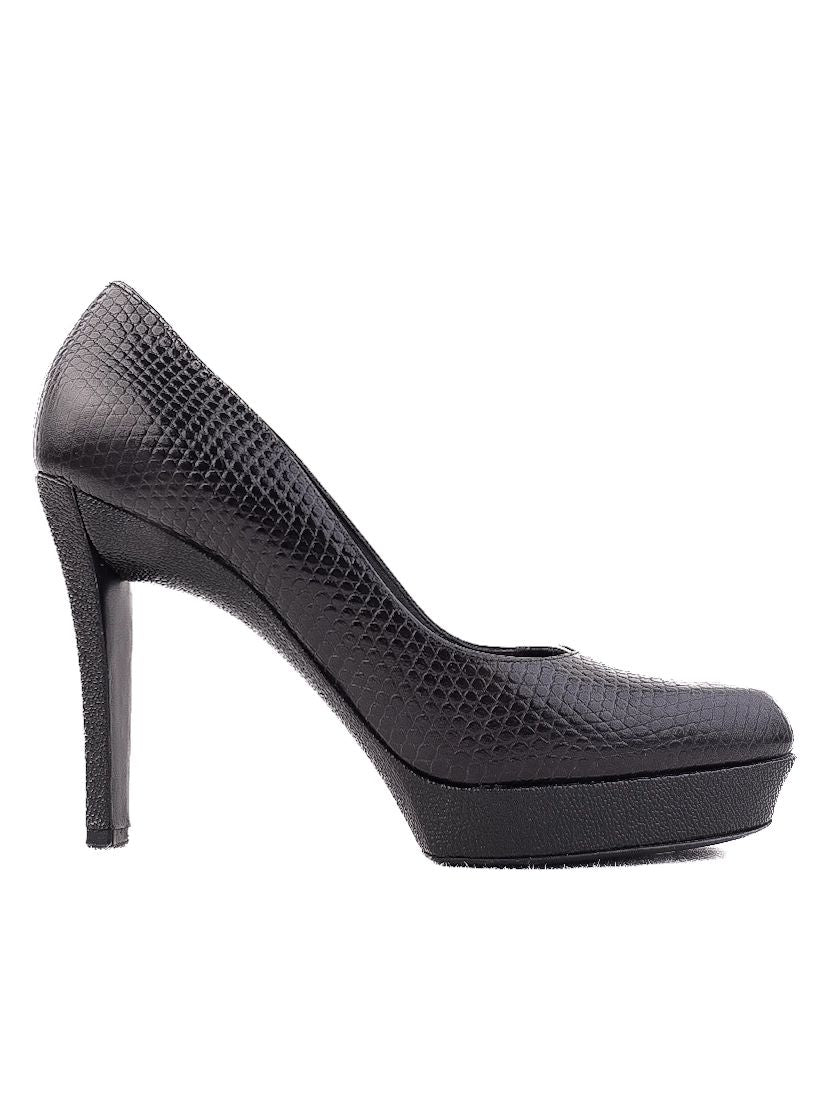 Excellent Donna Karan Black Leather High-Heeled Shoes Size 37