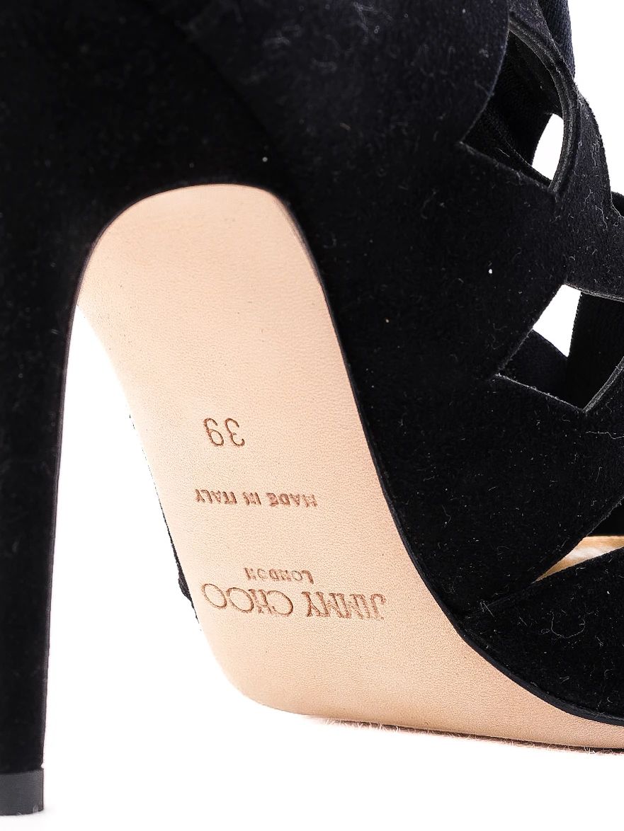 Excellent Jimmy Choo Black Suede High-Heeled Shoes Size 39