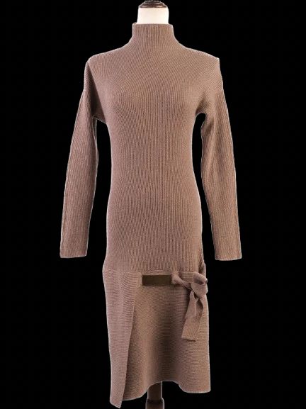 Perfect Brunello Cucinelli Orange Cashmere Dress Size S