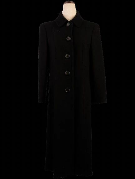 Excellent Escada Black Long Coat Viscose Women&