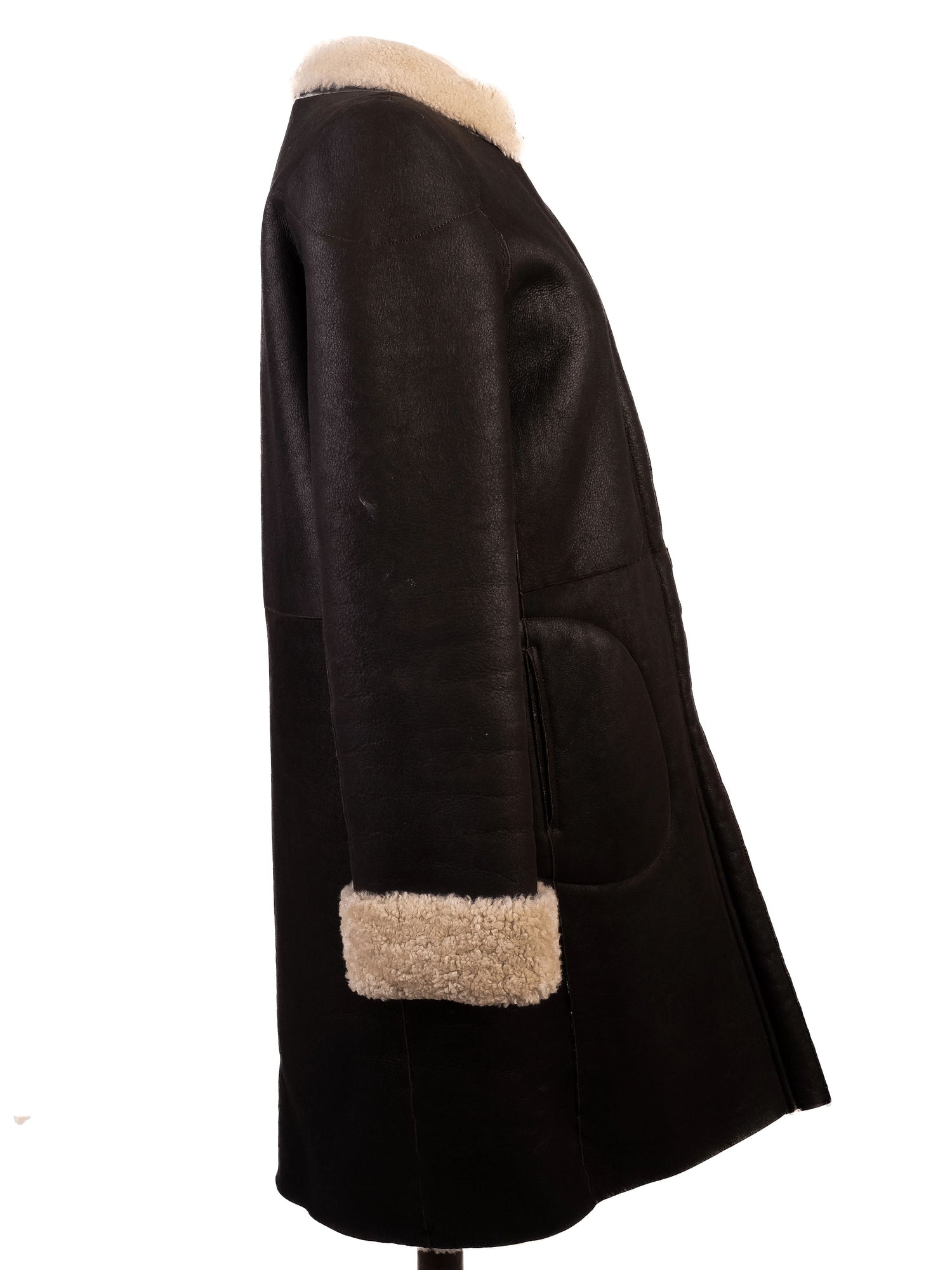 Average Simonetta Ravizza Orange Coat Size S with Shearling