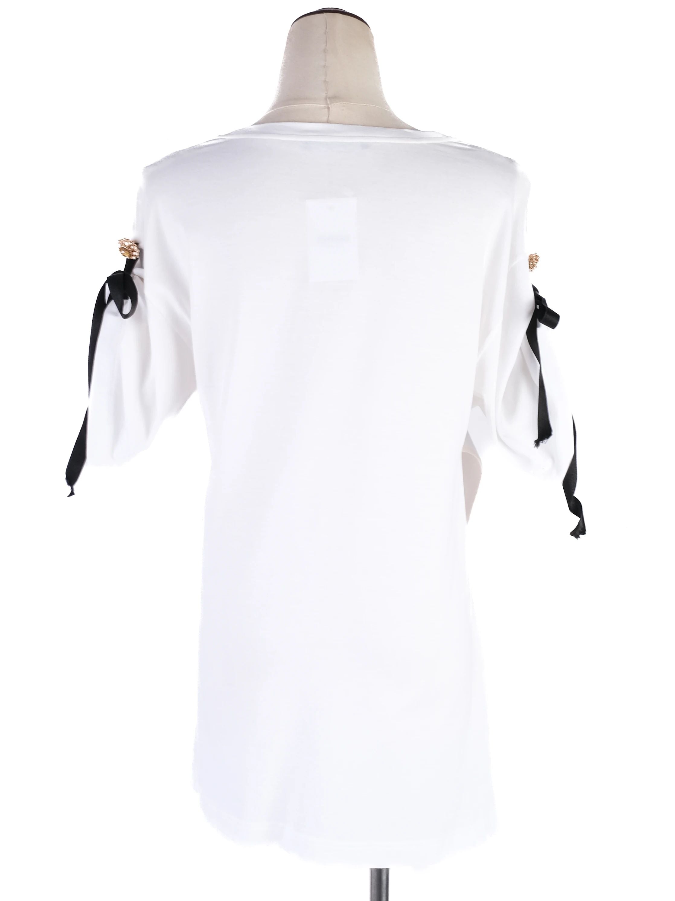EXCELLENT Dolce Gabbana White Cotton Shirt with Decorative Patches Size S