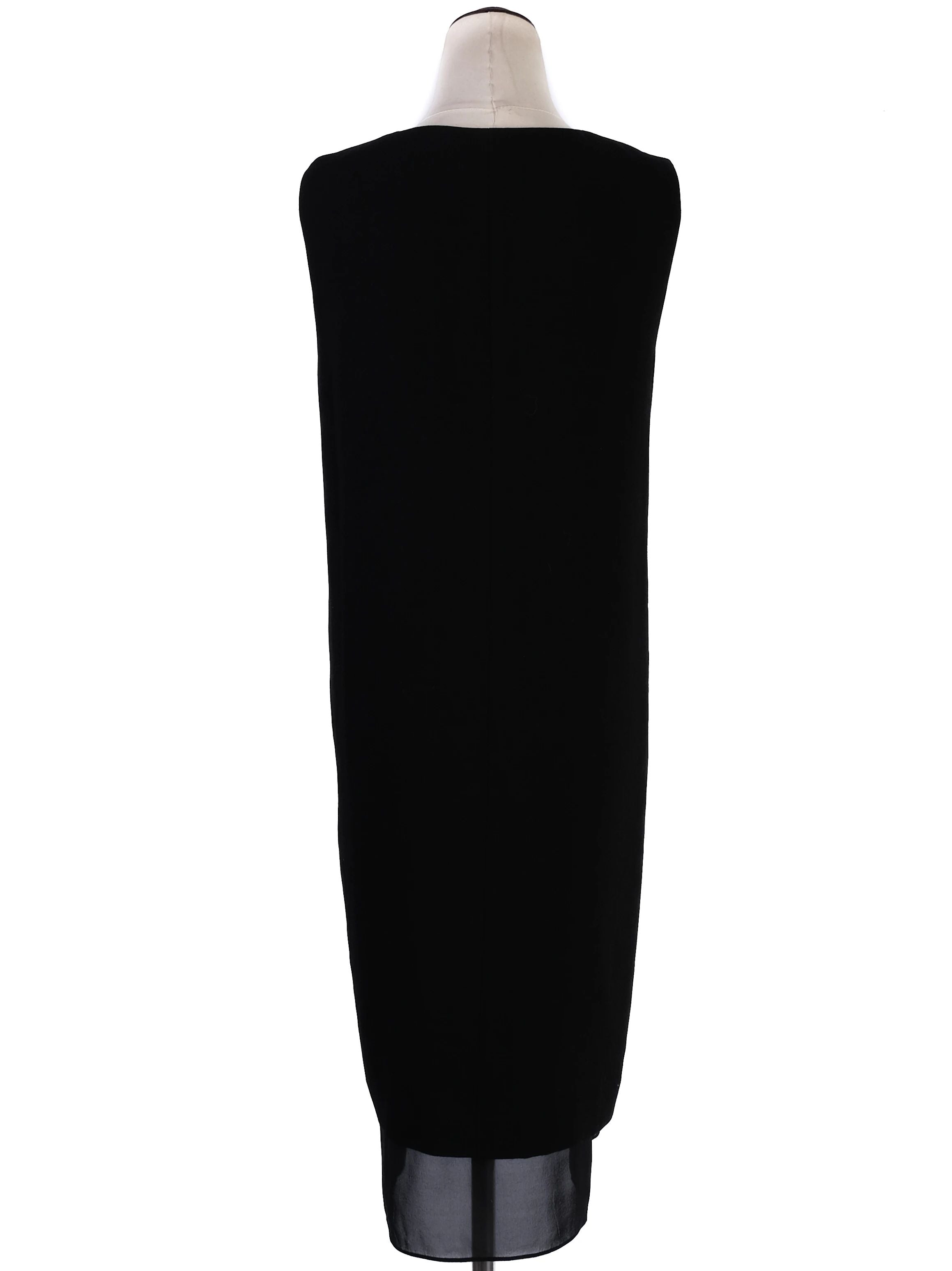 Excellent DKNY Black Sleeveless Dress Polyester V-Neck Size XS