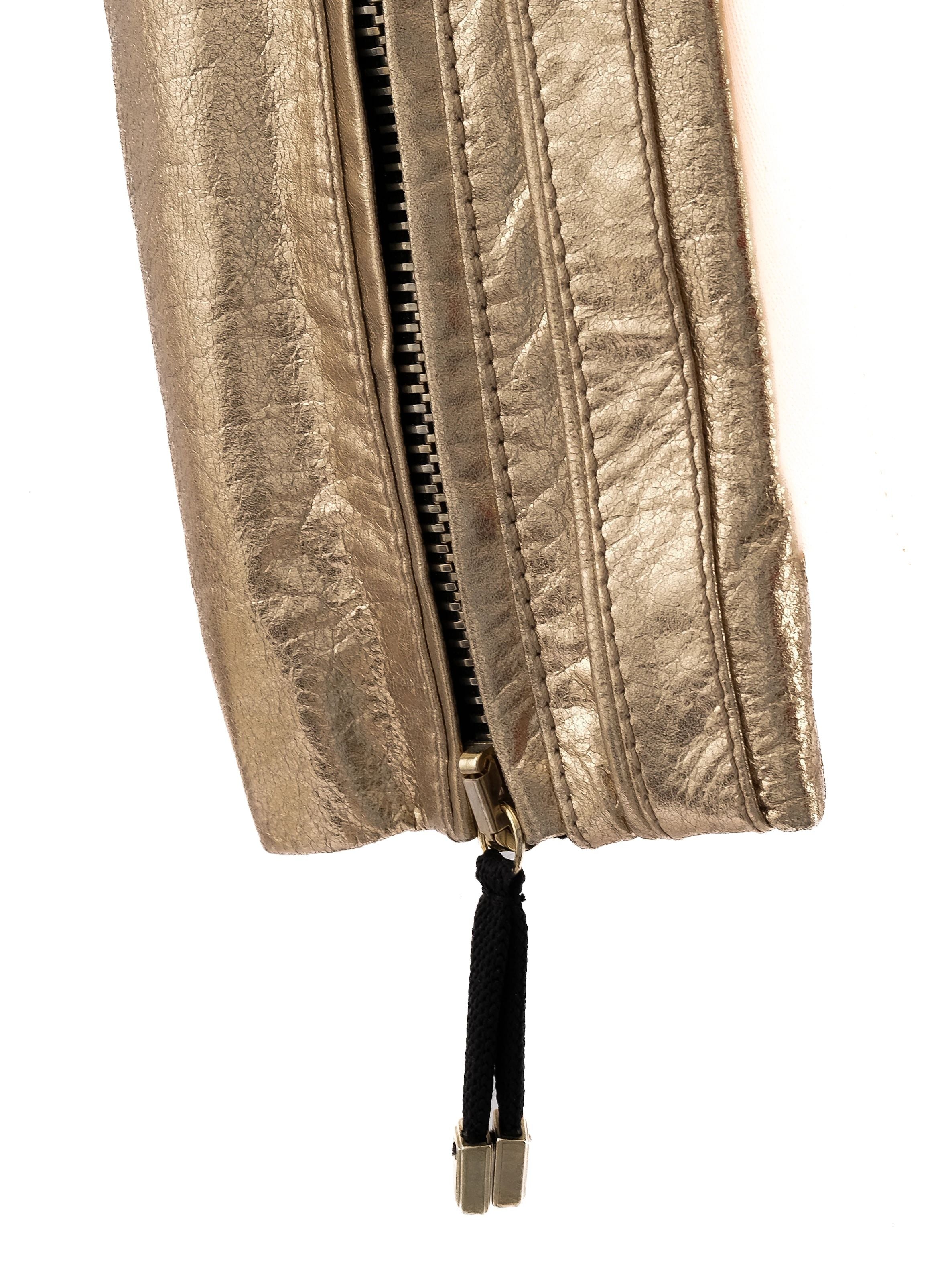 Excellent Iceberg Yellow Leather Jacket Size S with Quilted Detail