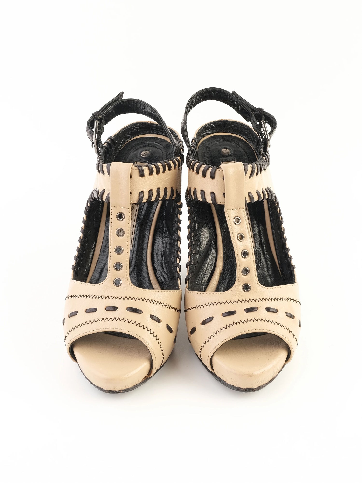 Excellent Gianmarco Lorenzi Orange Leather Wedge-Heeled Shoes Size 36