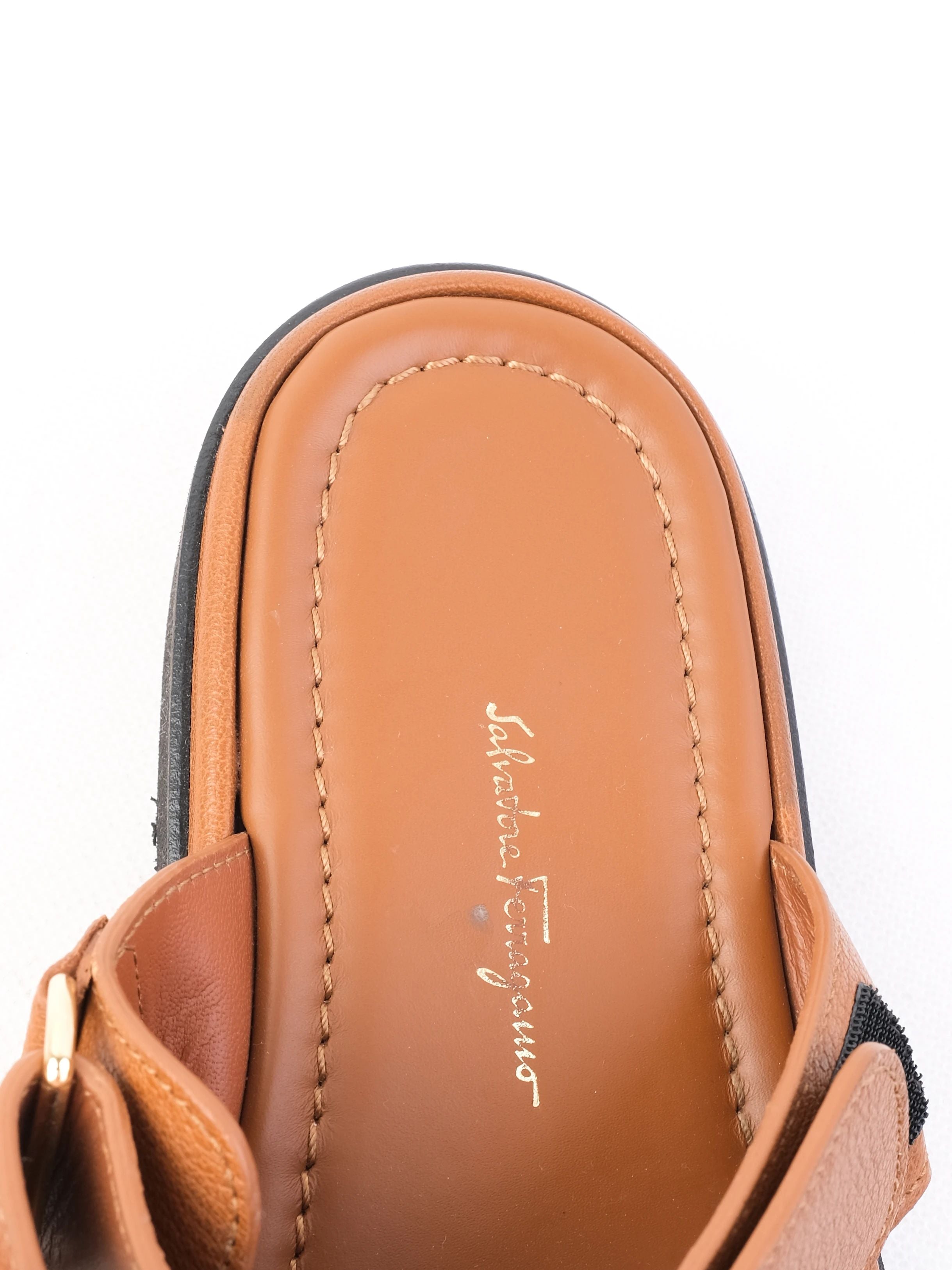 NEW Salvatore Ferragamo Leather Handbag Orange Women&