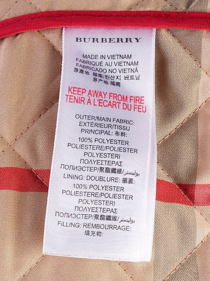 Excellent Burberry Red Quilted Jacket Size 14 for Kids