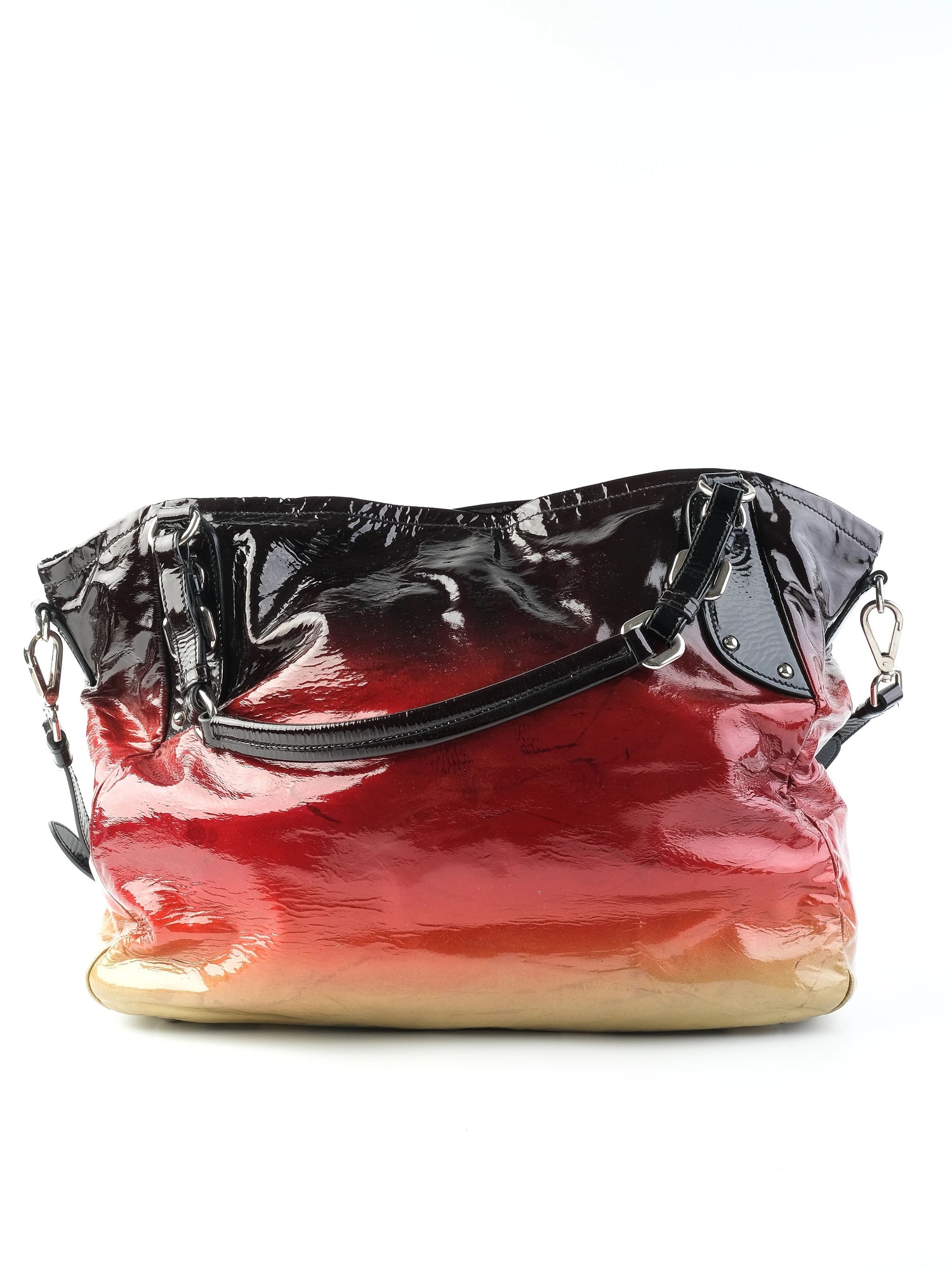 Excellent Prada Handbag Leather Combined Color with Detachable Strap