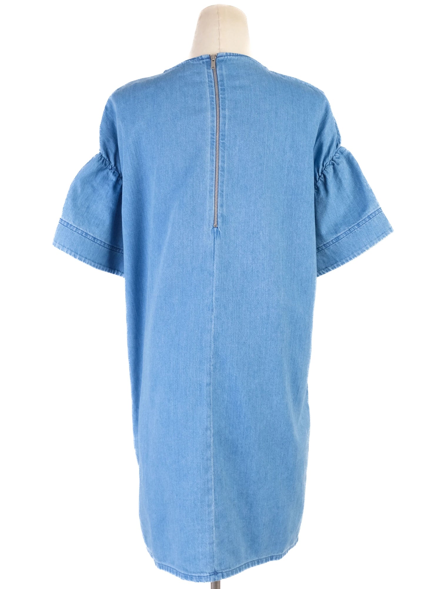 Excellent Cos Light Blue Denim Dress Size L Cotton Natural