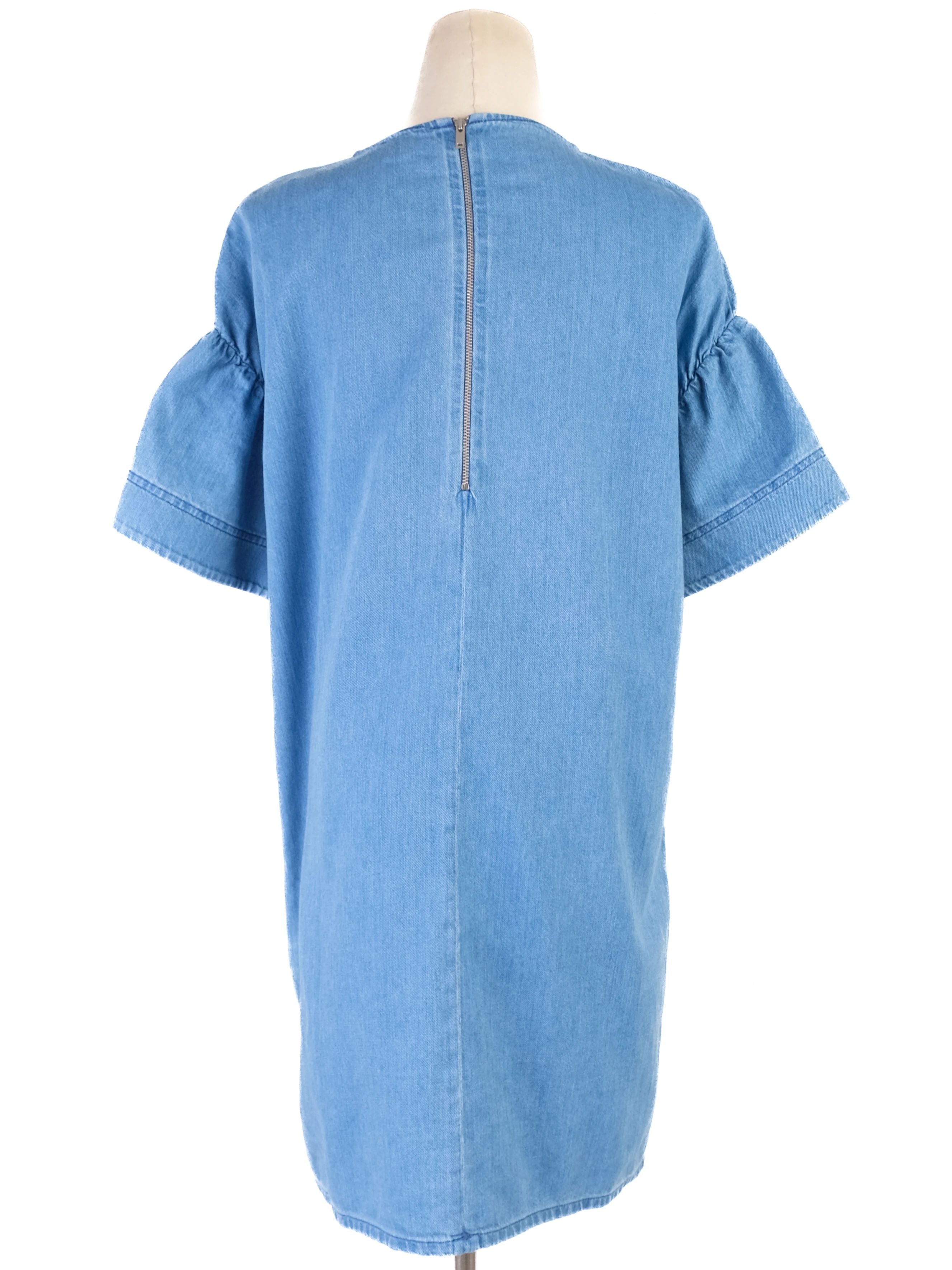 Excellent Cos Light Blue Denim Dress Size L Cotton Natural