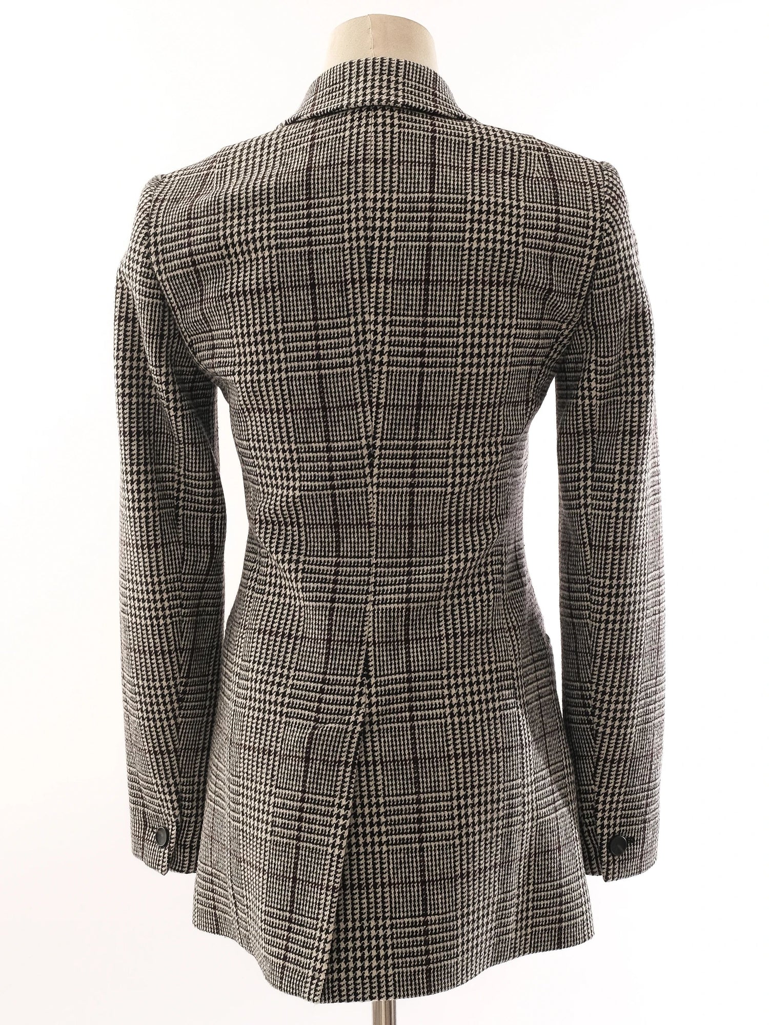 Excellent Reiss Wool Gray Plaid Blazer Double-Breasted Size XXS
