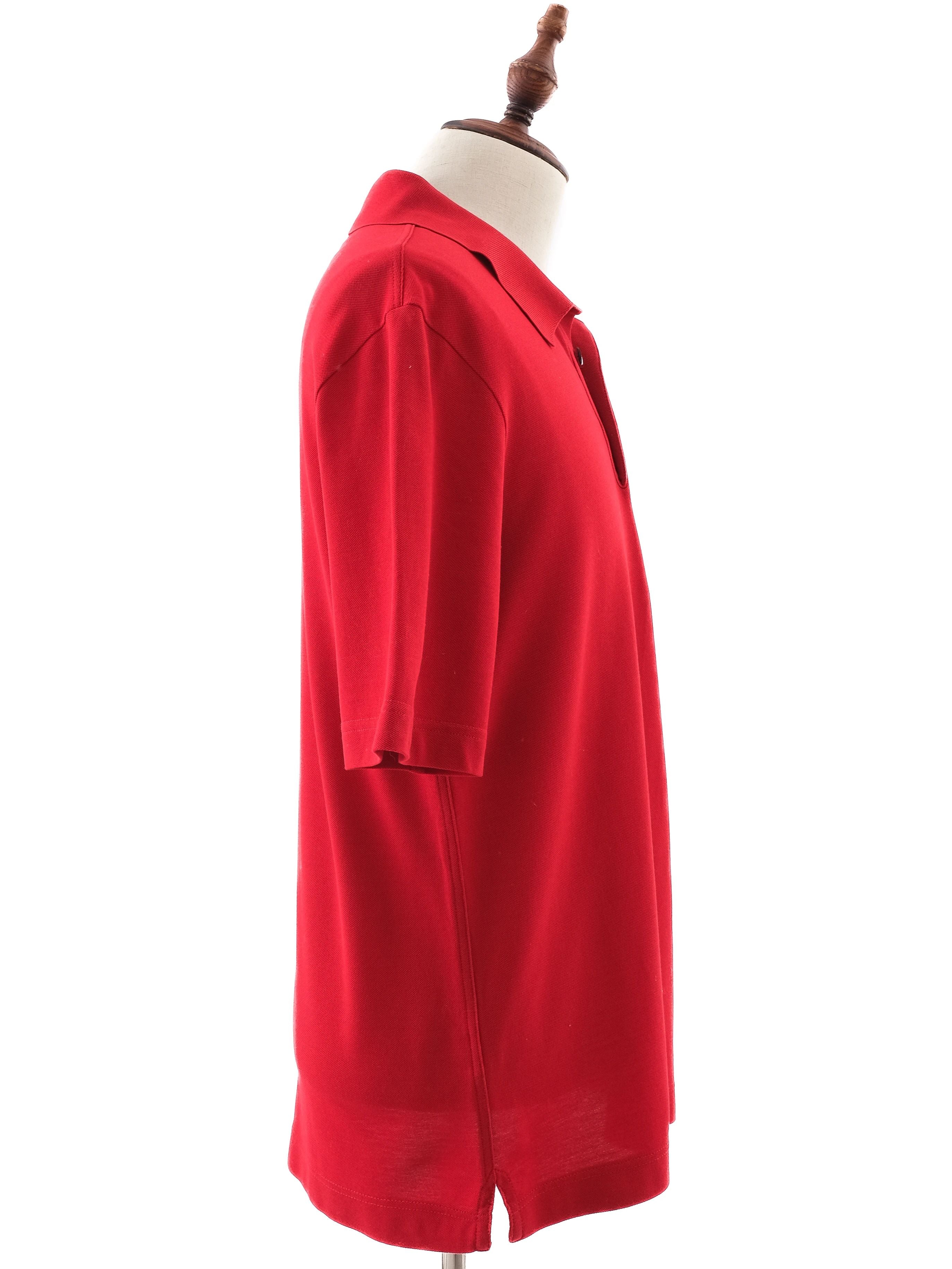 Excellent Hermes Red Cotton Polo Shirt Size L for Men