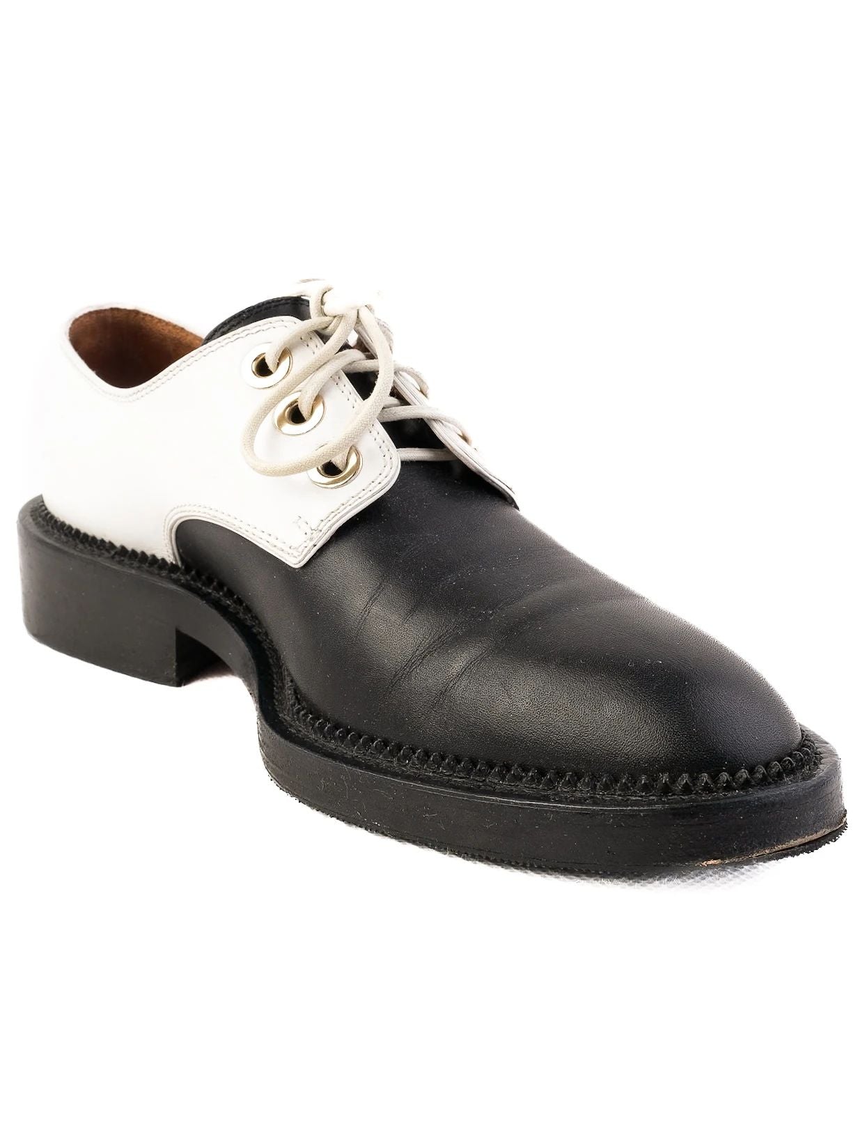 Excellent Givenchy Black & White Leather Saddle Shoes Size 34.5
