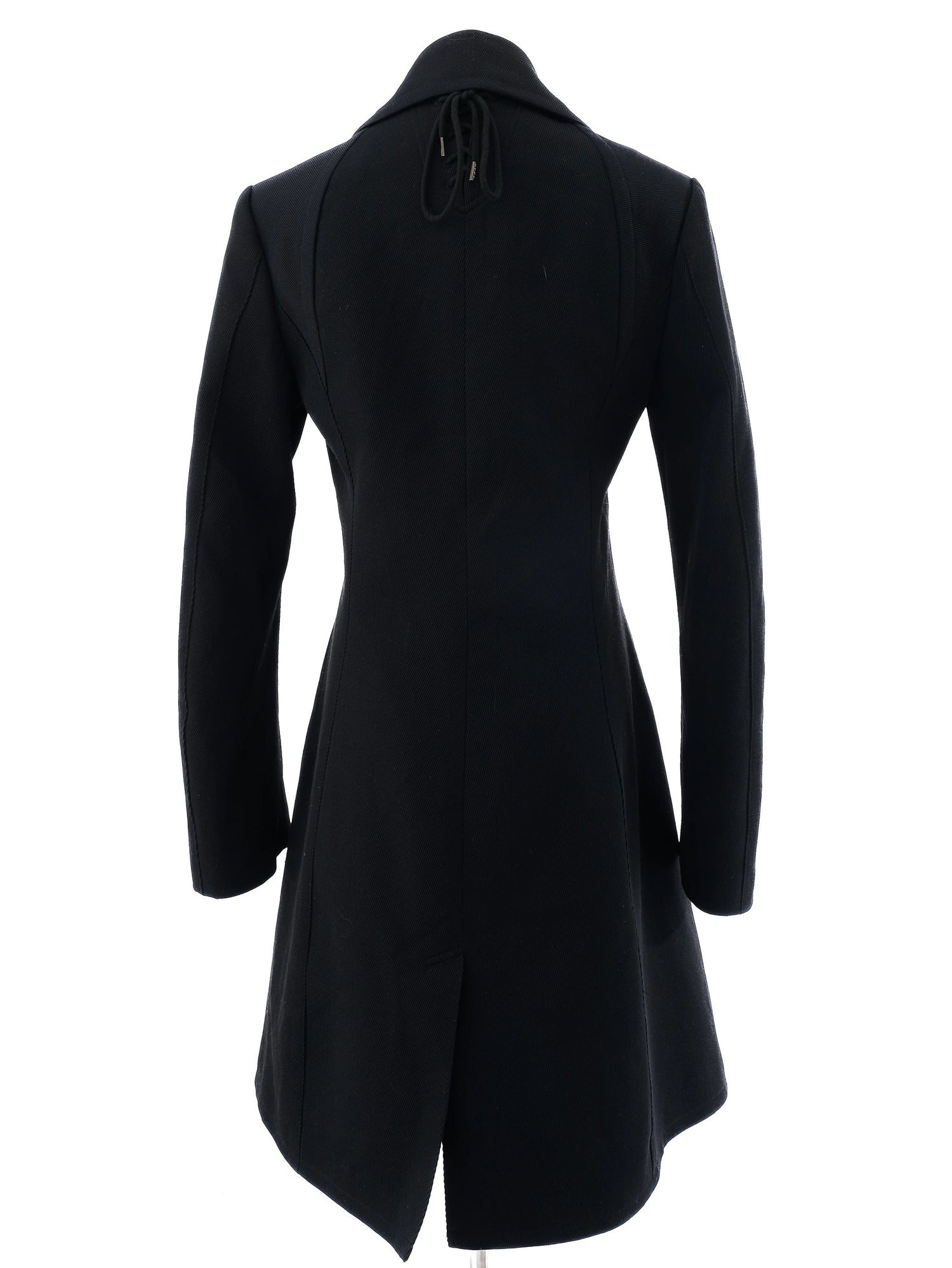 Excellent Alexander McQueen Black Wool Double-Breasted Coat Size M