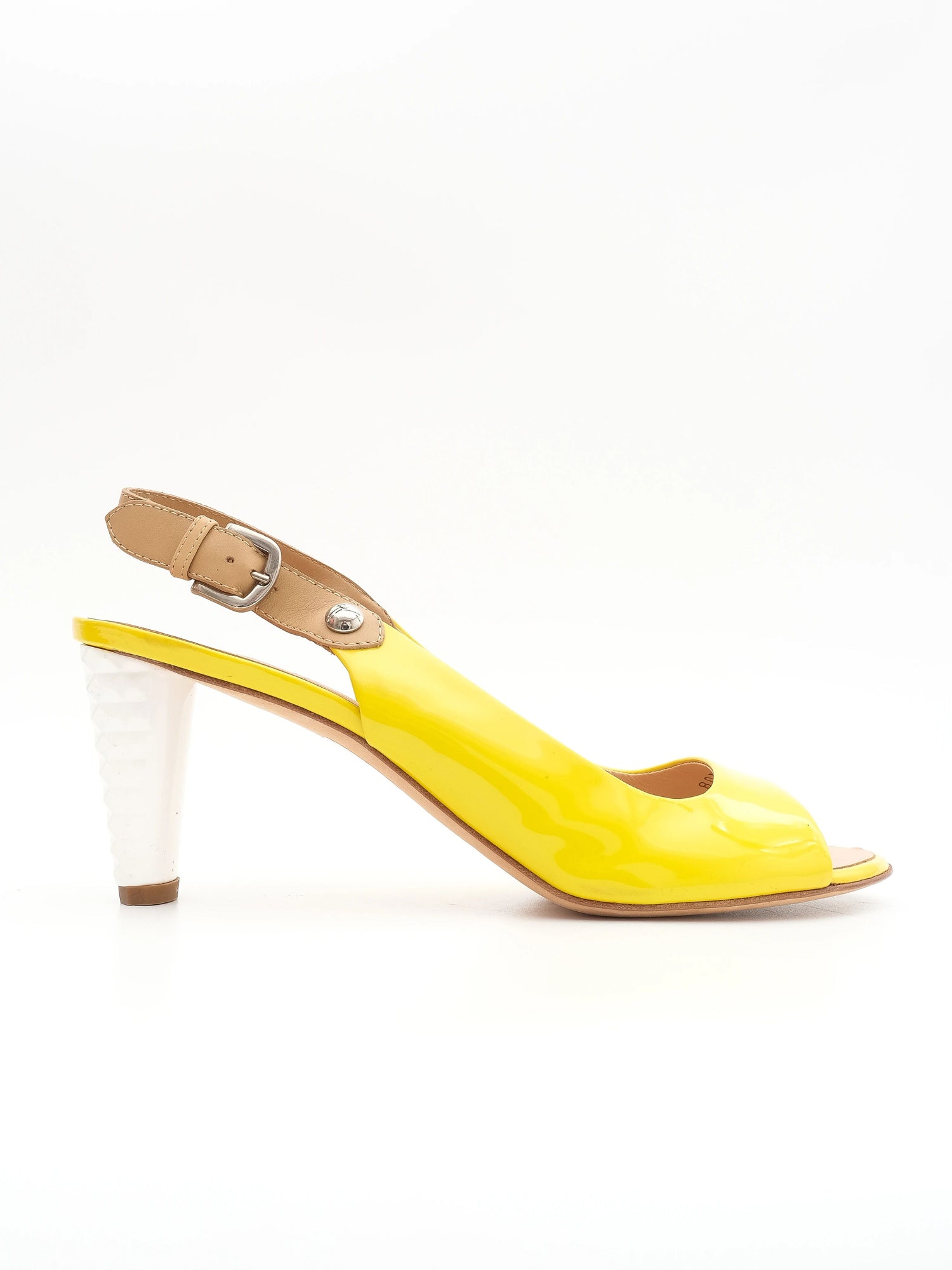 Perfect Giuseppe Zanotti Yellow Leather Slingback Heels Women&