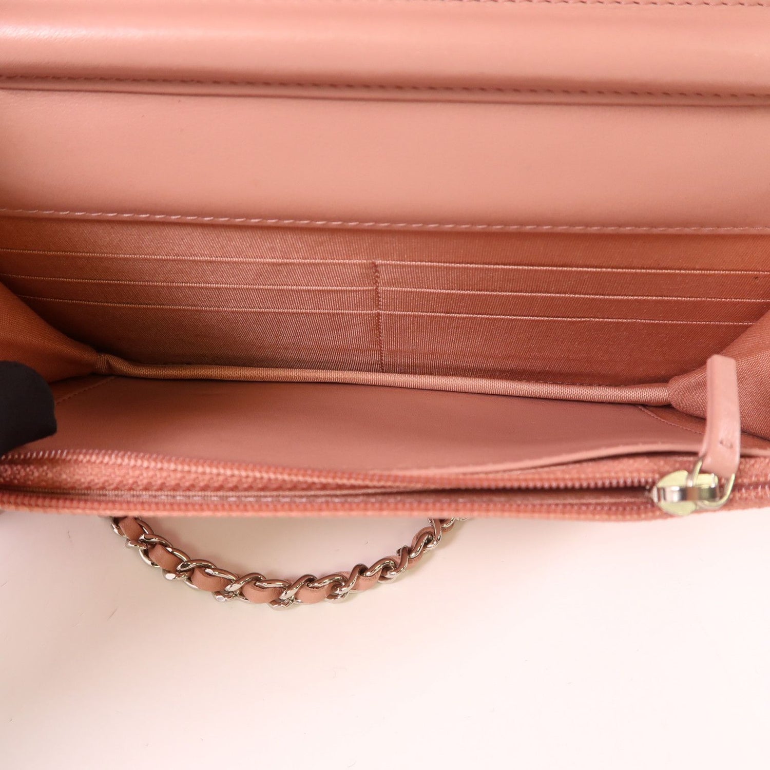 Chanel White Pink/white Lacquer Leather/cowhide Leather Woc Wallet On Chain Silver Cross Shoulder Bag
