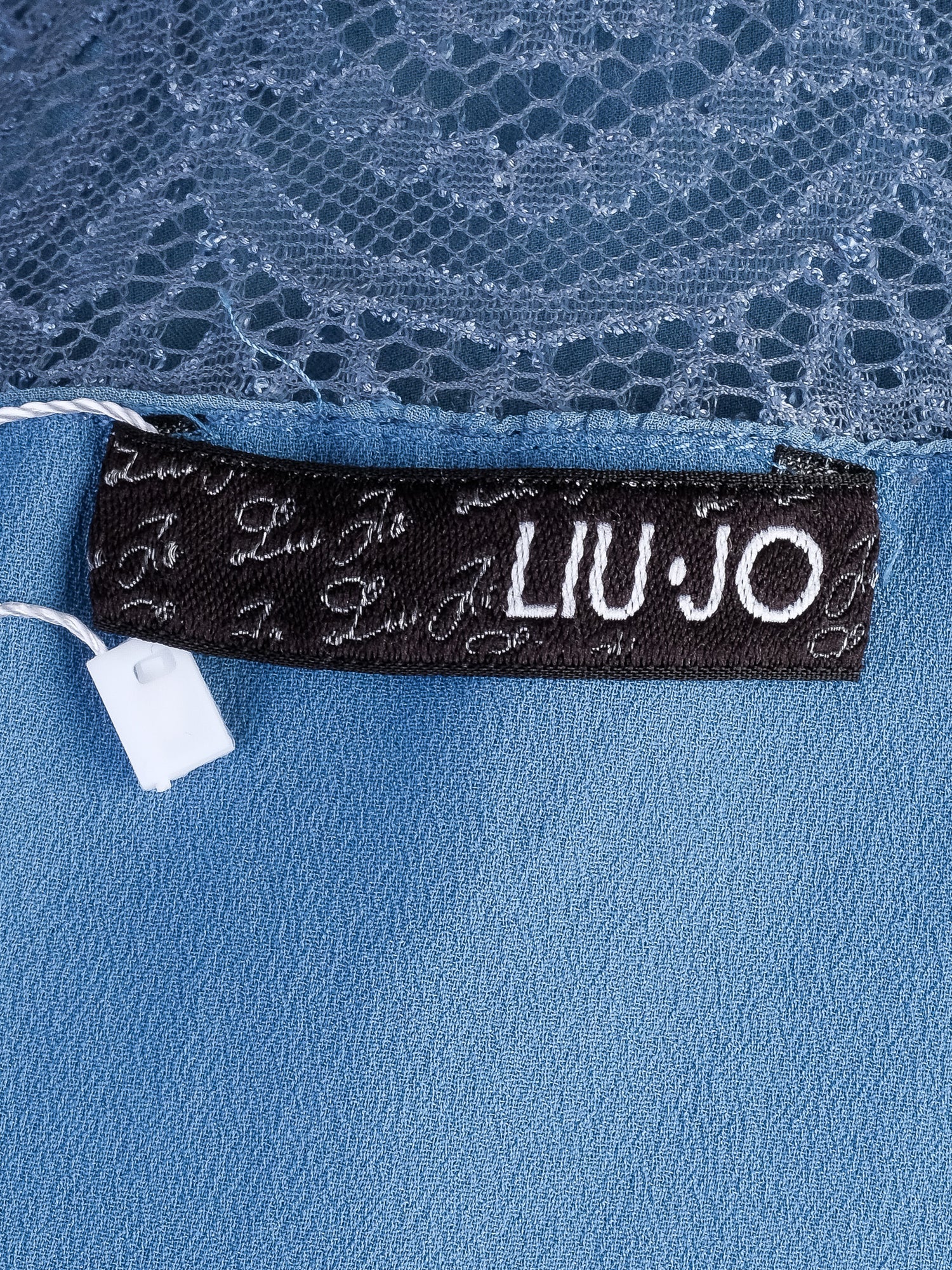 Liu Jo Blue Lace Detail Dress Size L Excellent Condition