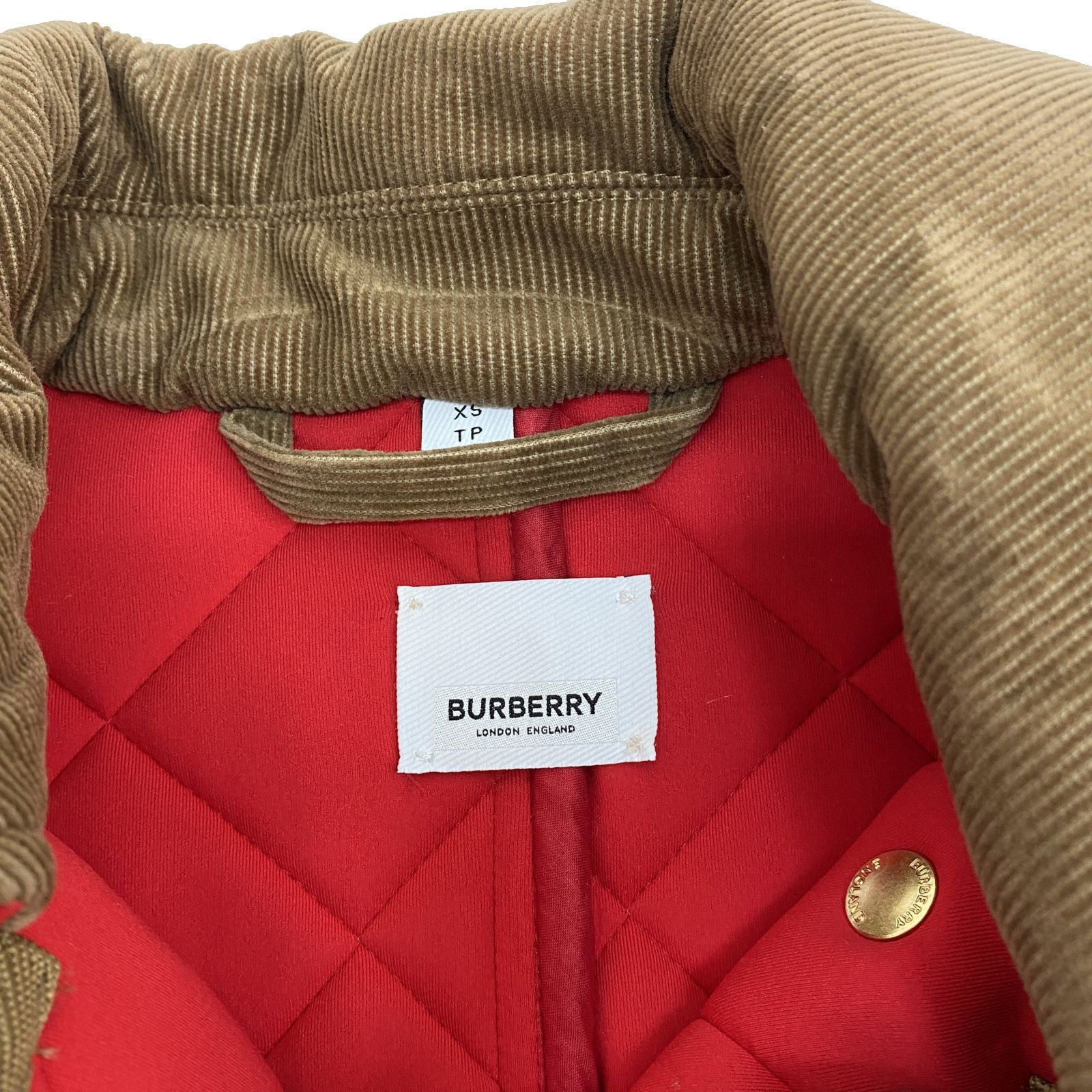 Burberry Upton Quilted Icon Striped Wool Jacket Camel