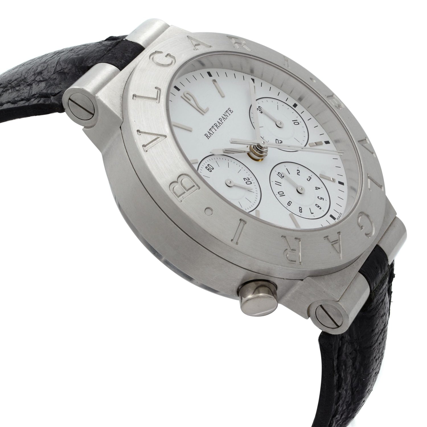 Bvlgari Diagono Rattrapante Platinum Split Seconds White Dial Mens Watch CH40 PL