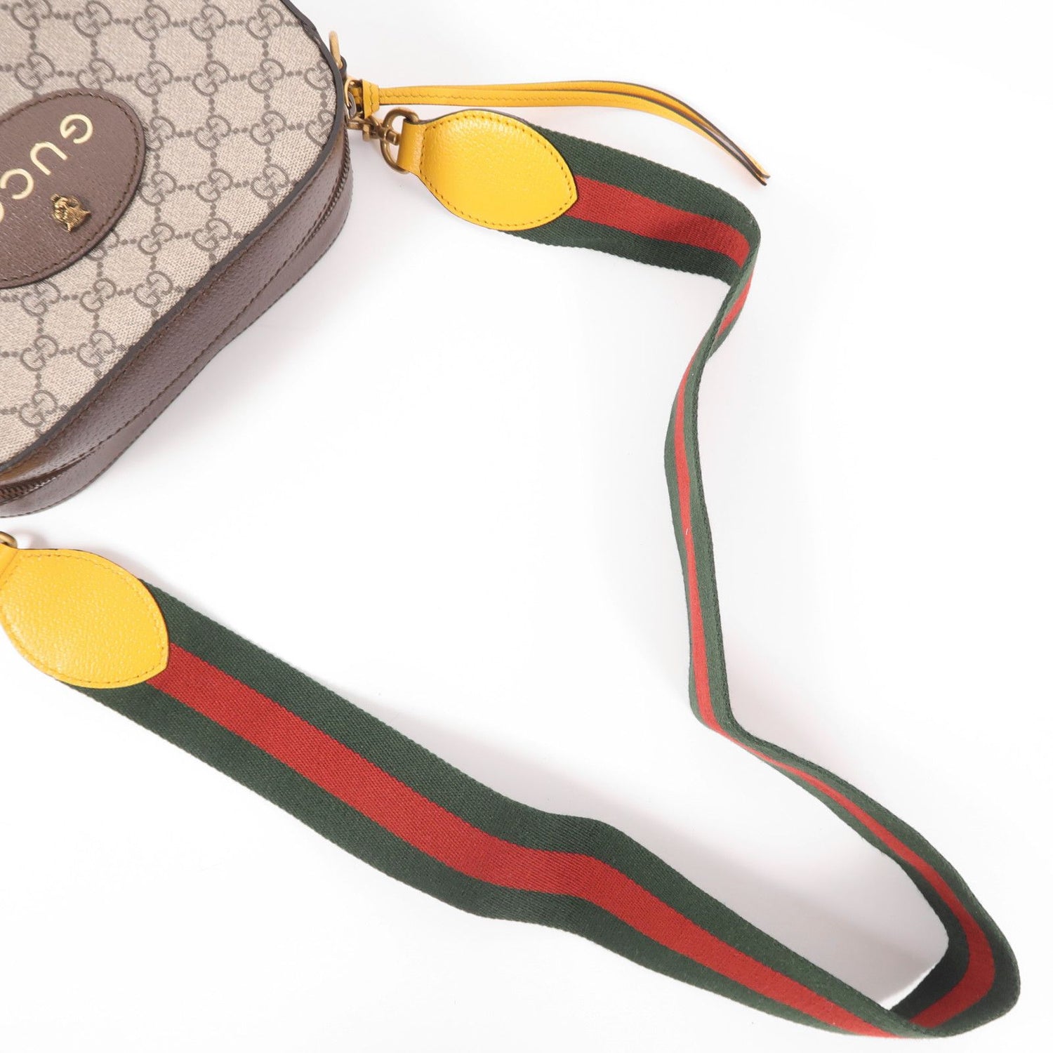 Gucci Painted Canvas Neo Vintage Gg Supreme Golden Shoulder Bag Brown Yellow Pvc Coated Canvas 476466