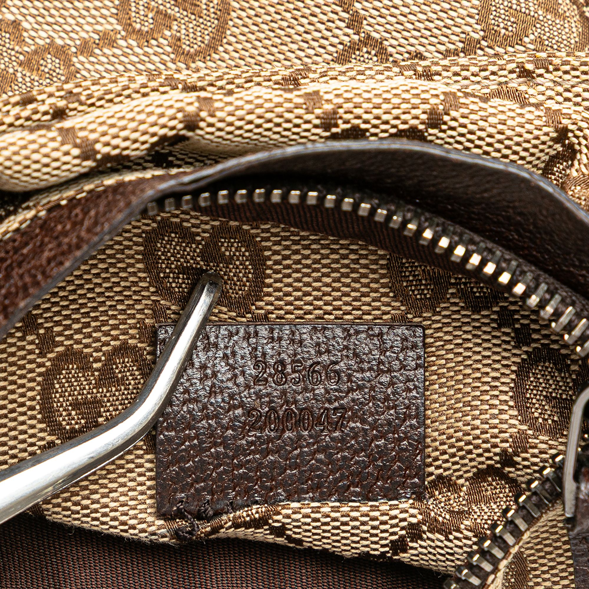 Gucci GG Canvas Web Double Pocket Belt Bag Brown