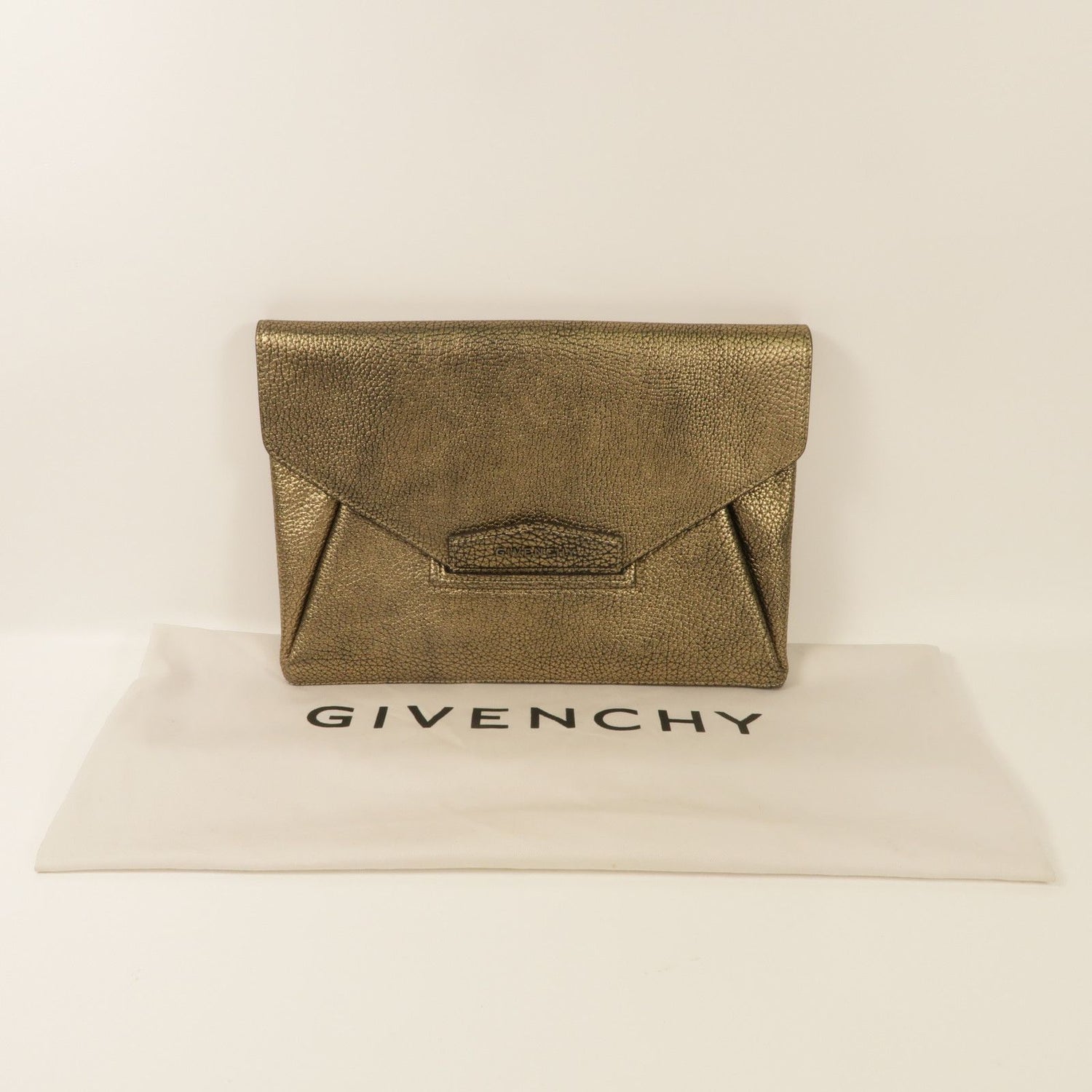 Givenchy Cowhide Leather Clutch Bag Business Bag Clutch Bag Gold Calfskin (cowhide)