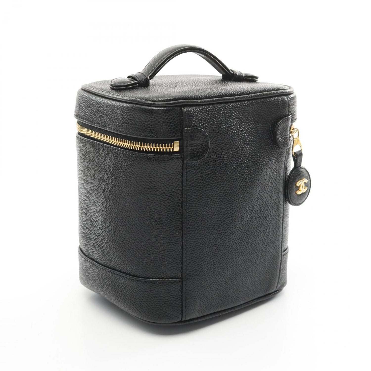 Chanel Black Coco Mark Handbag Leather Grained Calfskin A 01998