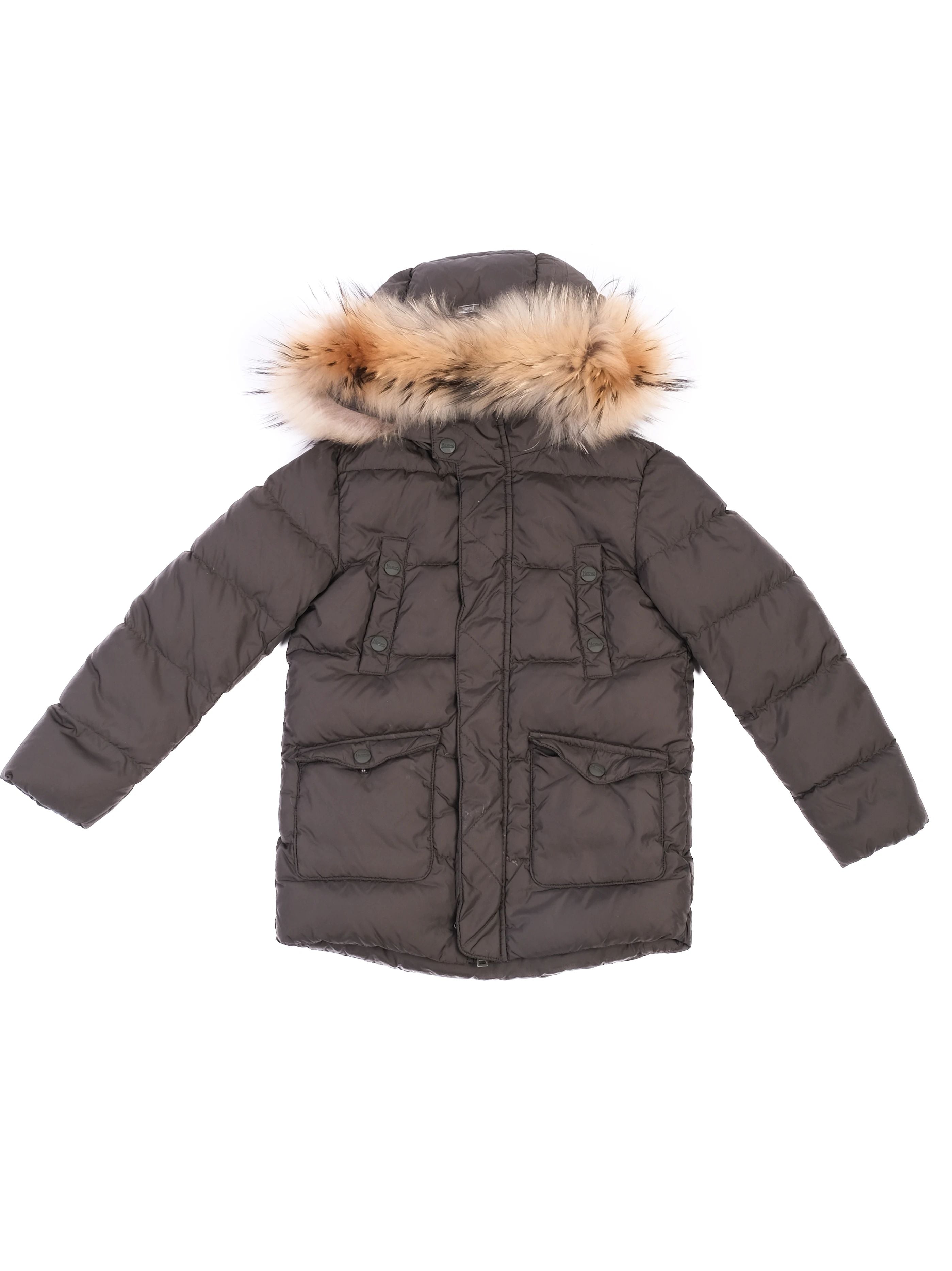 Herno Excellent Condition Green Nylon Puffer Jacket Size 6 for Kids