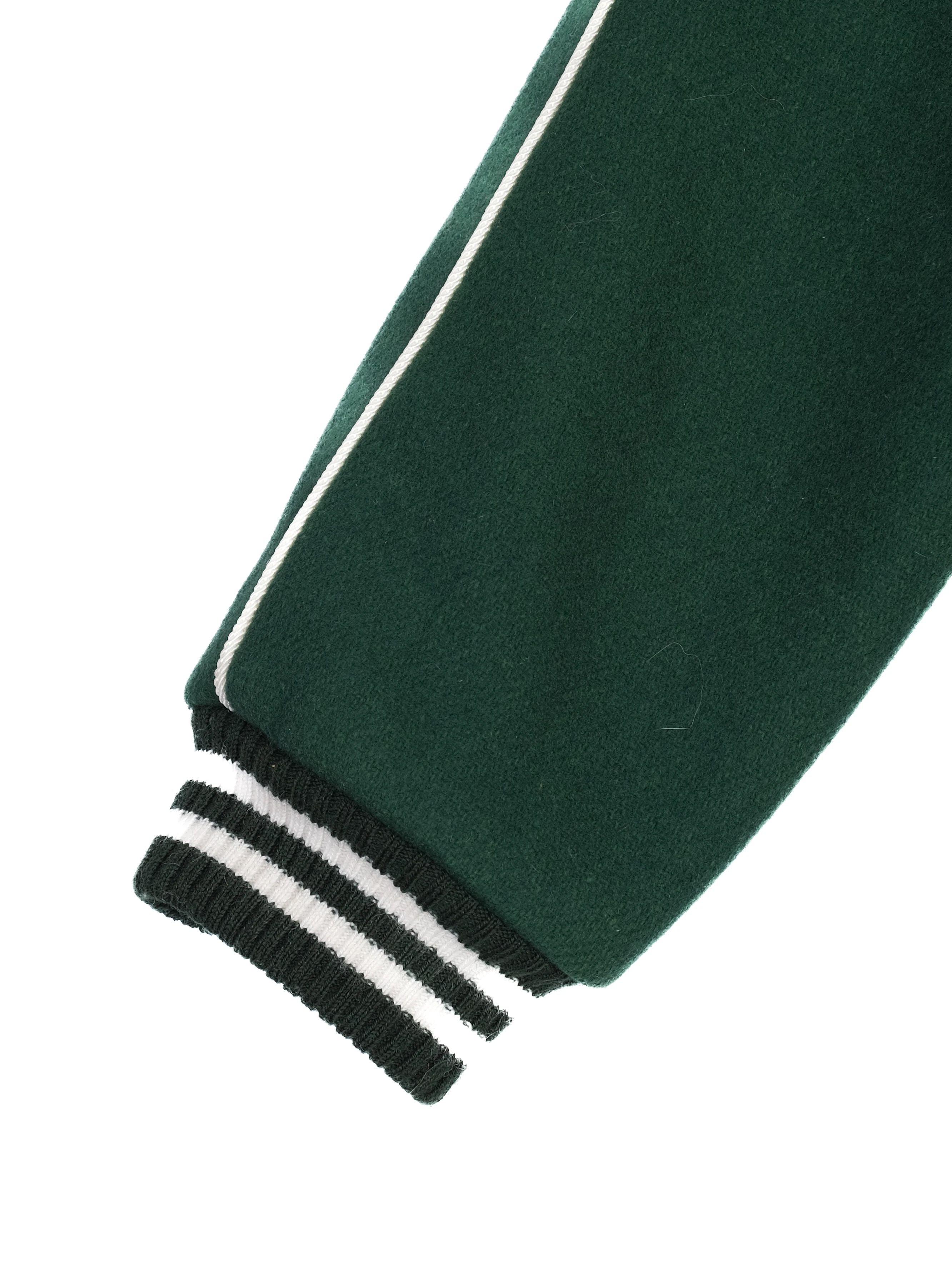 Excellent Bonpoint Varsity Jacket Green Cotton Size 8 For Kids